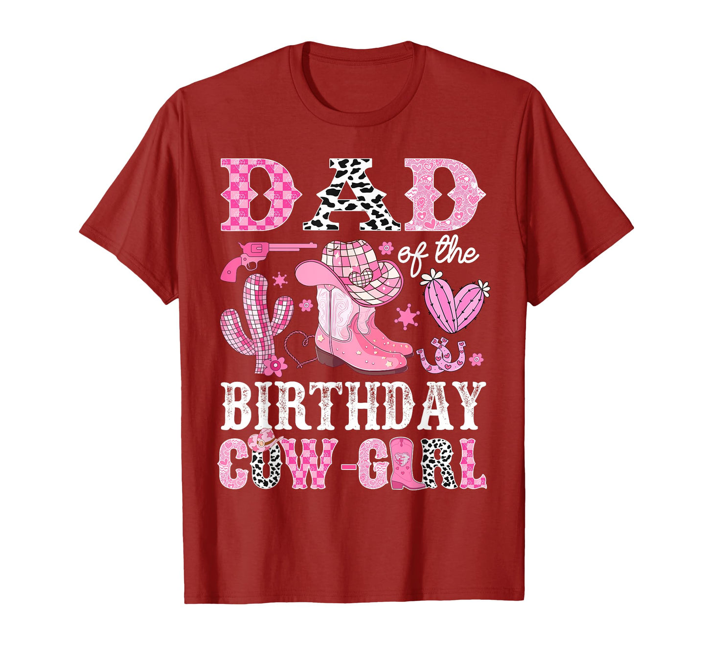 Dad Of The Birthday Cow-Girl Rodeo Cowgirl Bday T-Shirt