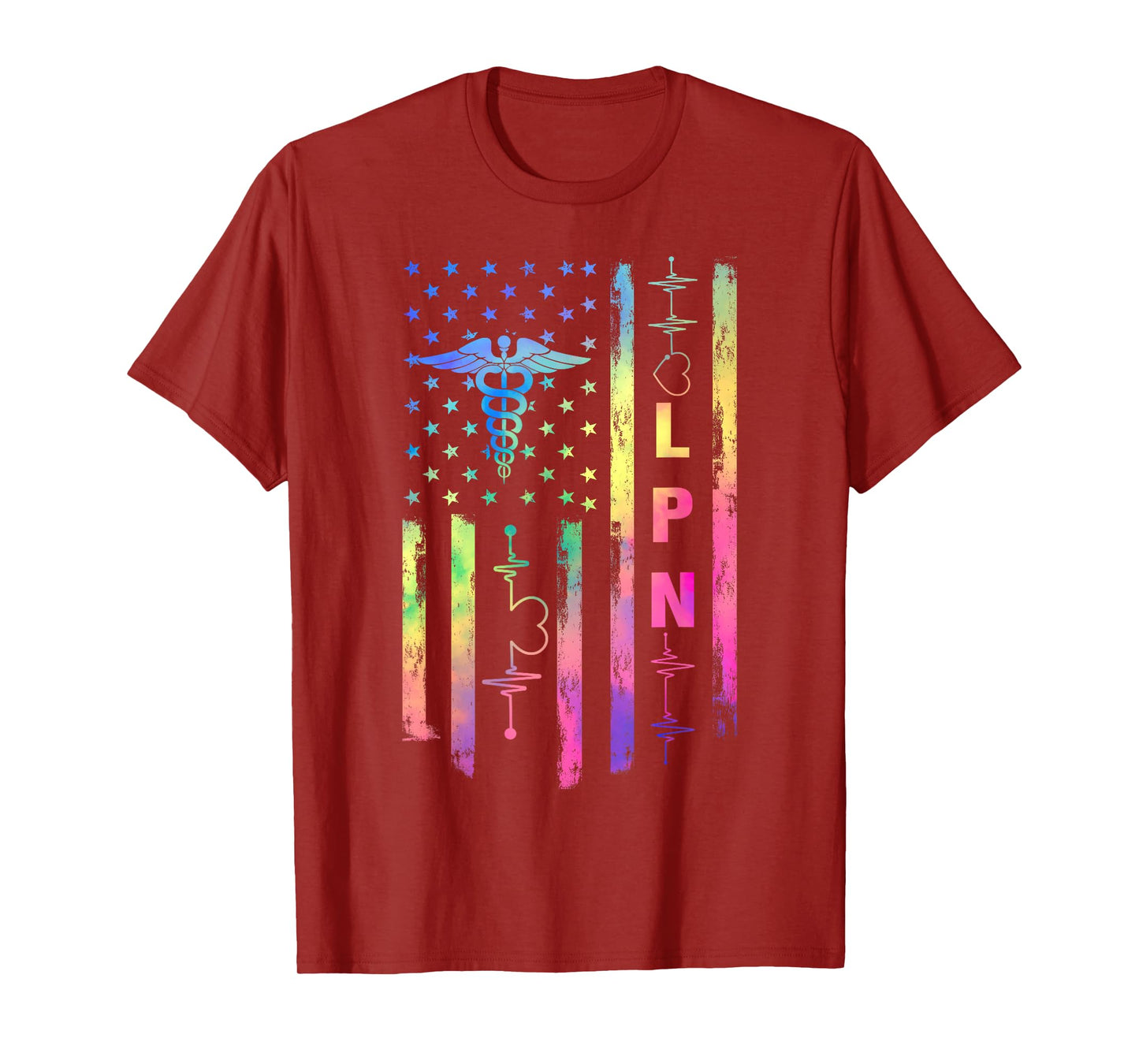 LPN USA United States American Flag Patriotic T-Shirt