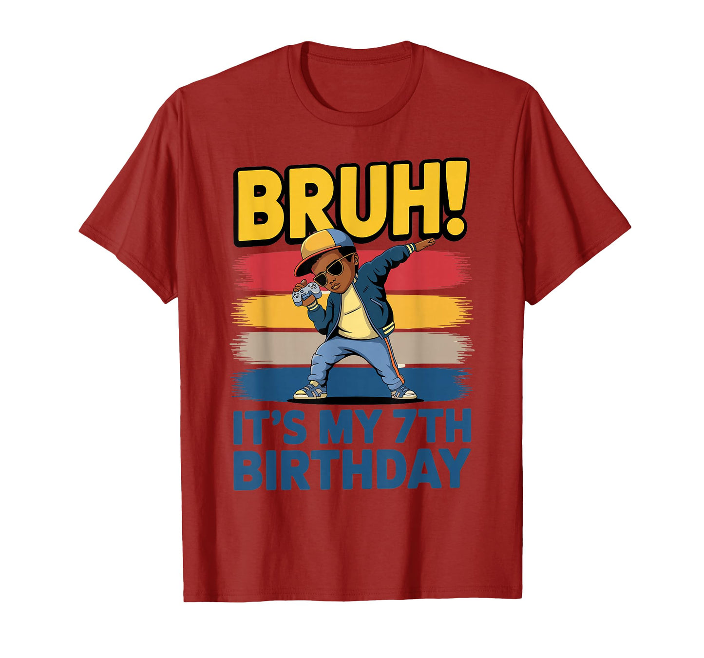 7 Year Old Birthday Dabbing Boy Bruh It's My 7th Birthday T-Shirt