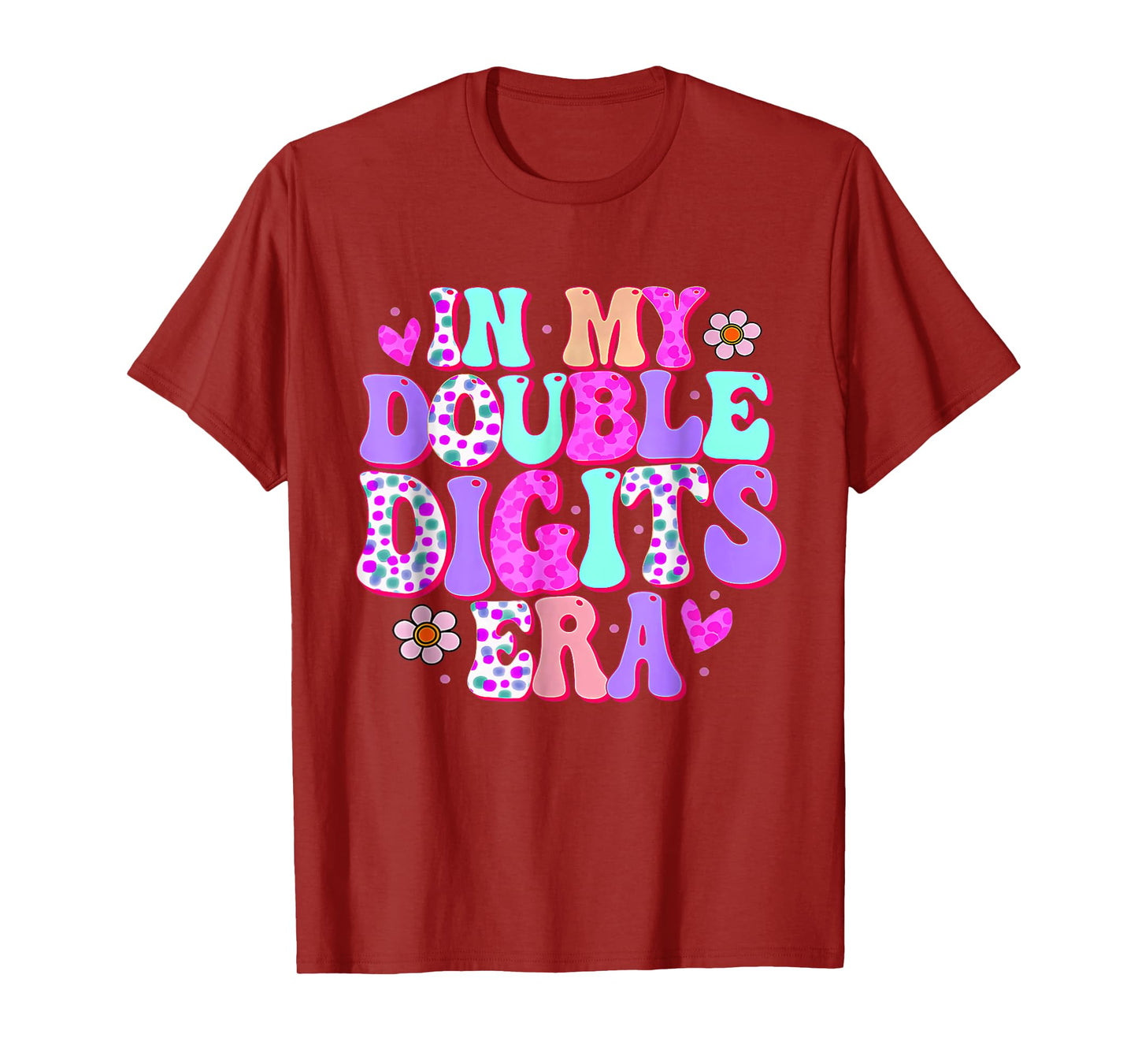 In My Double Digits Era 10 Year Old Gift Birthday Girl Retro T-Shirt