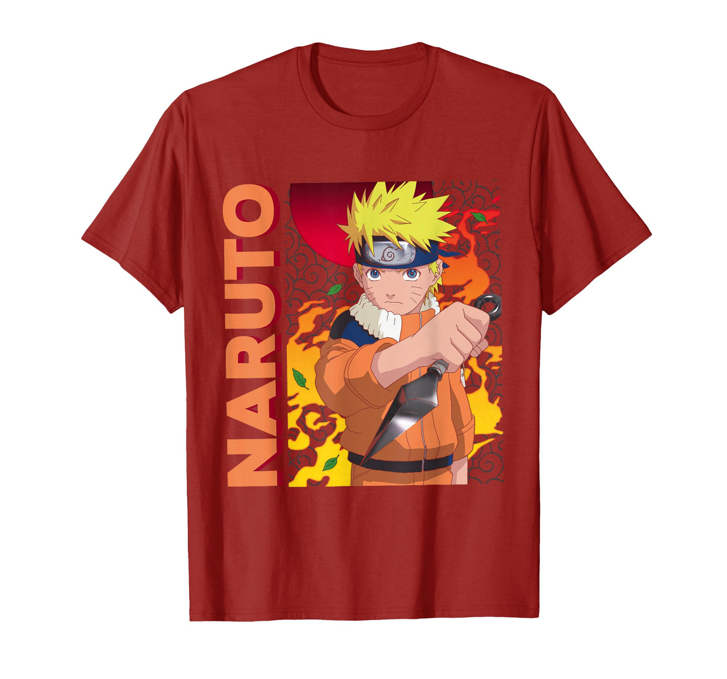 Naruto Main Character On Elemental Background T-Shirt