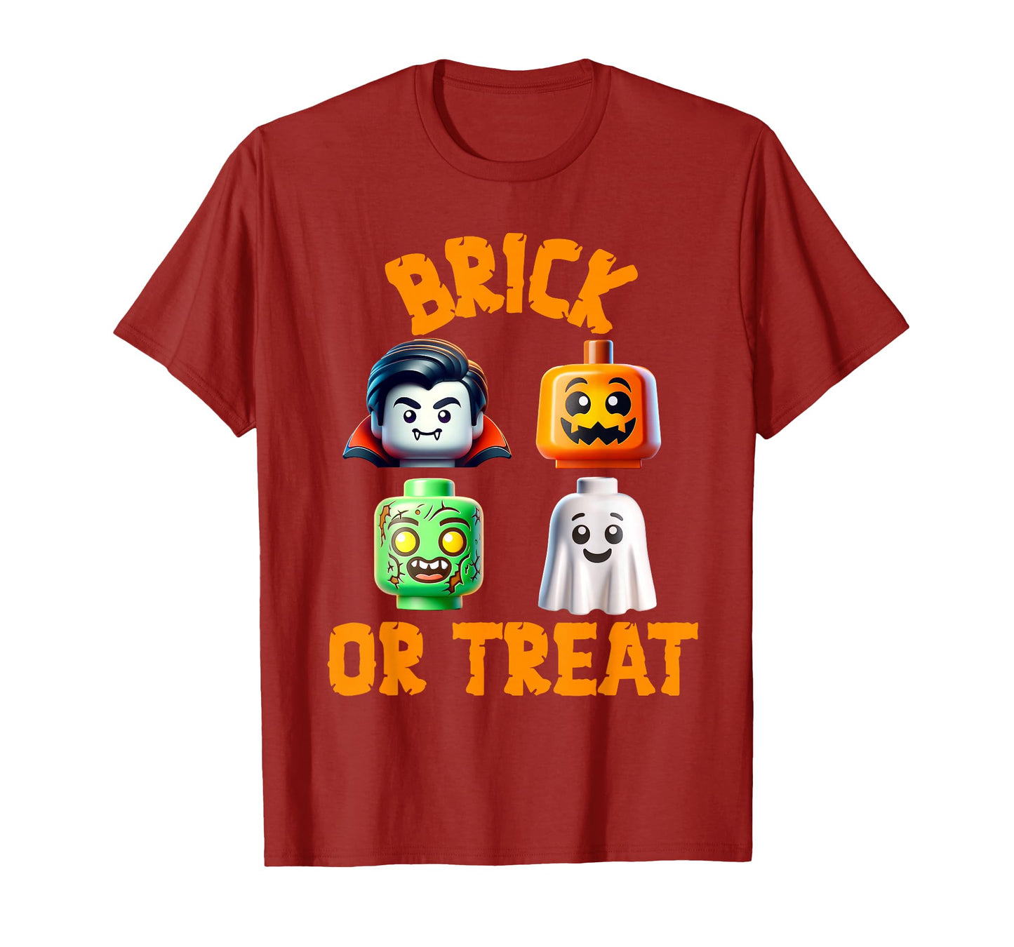 Building Bricks Halloween Costume Brick or Treat Monsters T-Shirt