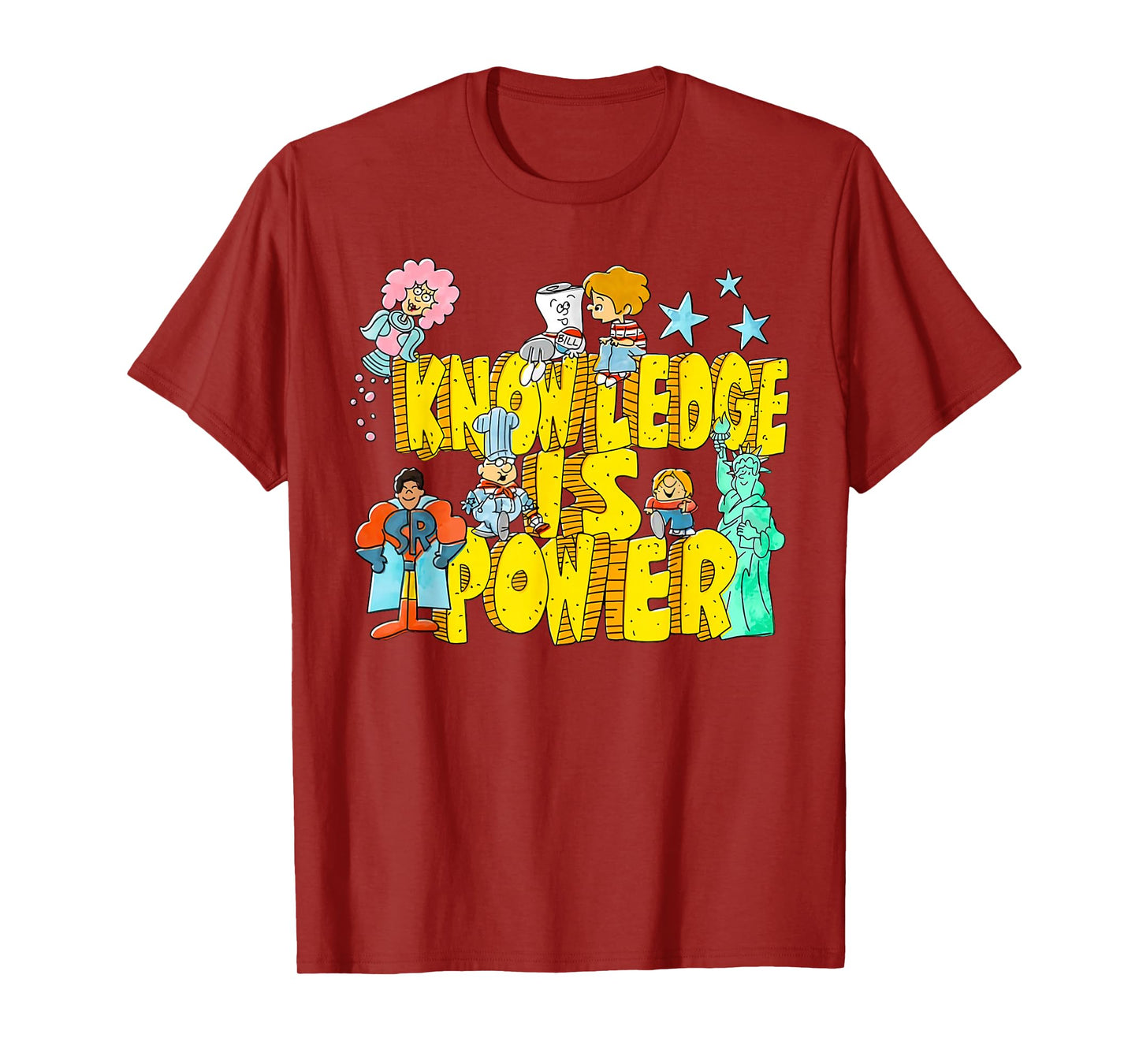 Knowledge Is Power Womens Graphic Kids Humor Teacher Gift T-Shirt