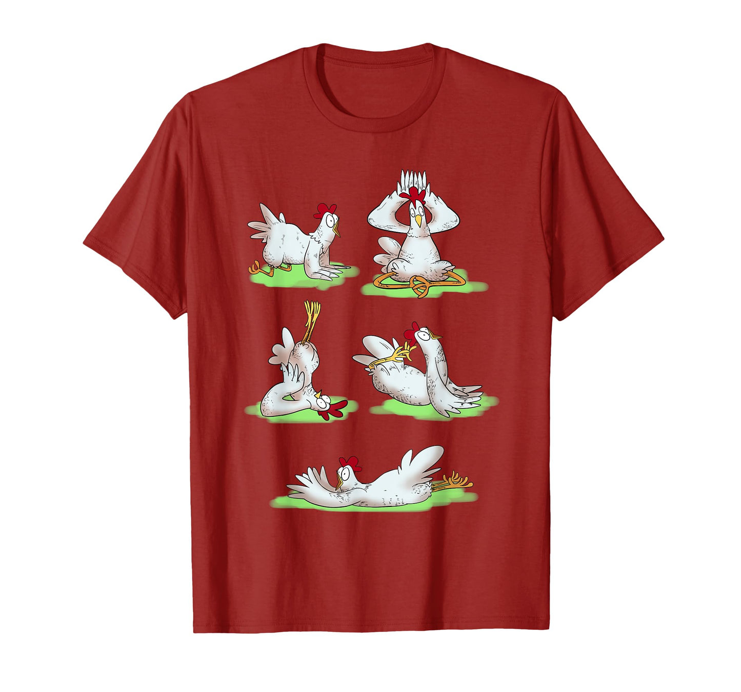 Funny Chicken Yoga Figures T-Shirt