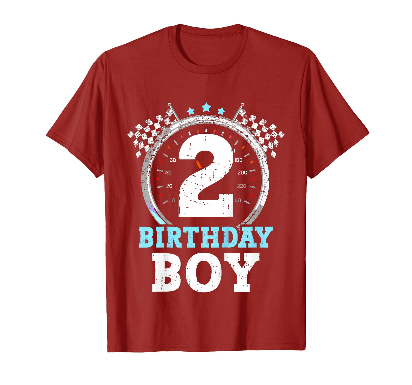 Kids 2nd Birthday Boy 2 Second Race Car Birthday Racing Car Flag T-Shirt
