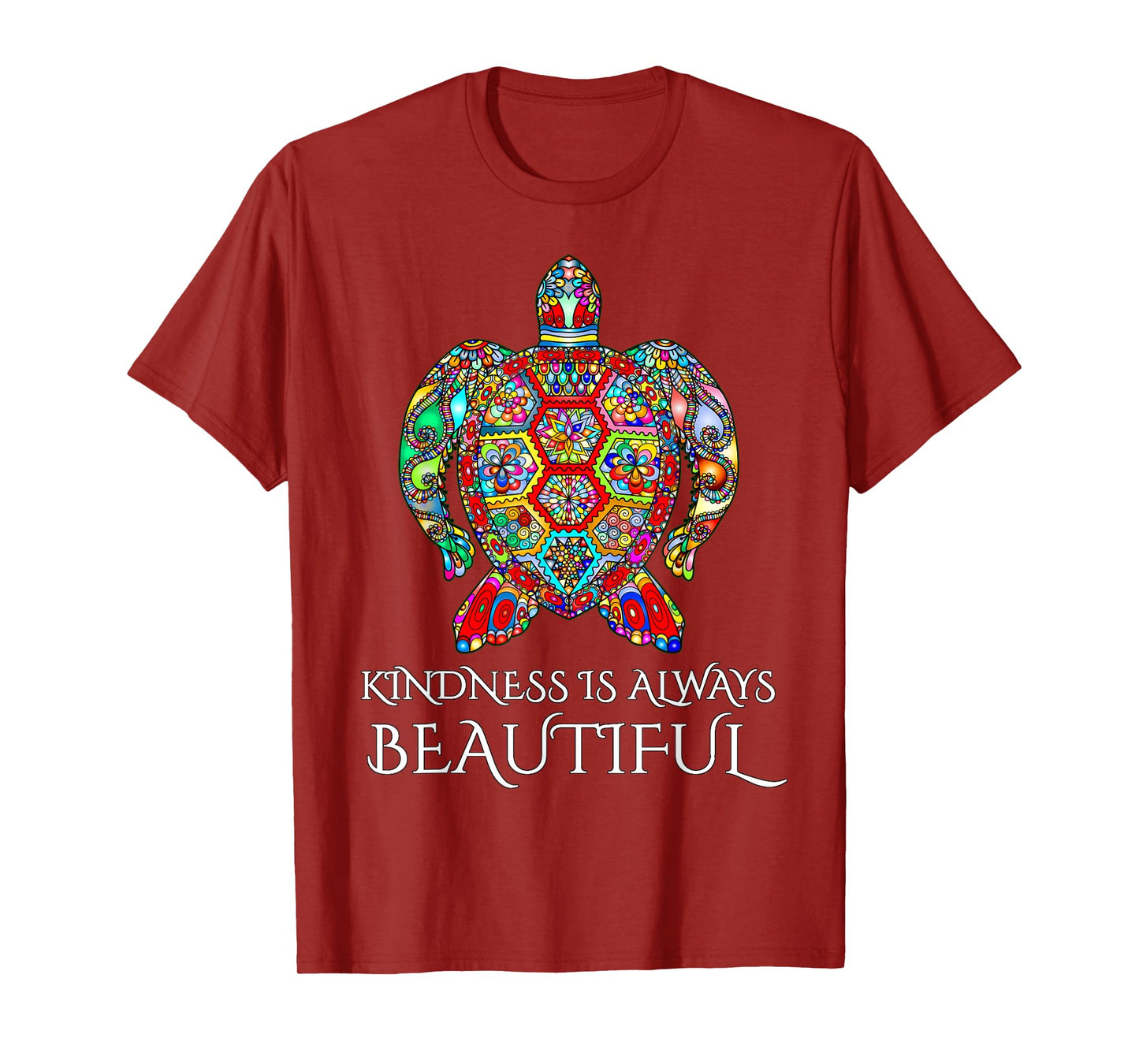 Sea Turtle Mandala Vibrant Art Ocean Life Kindness T-Shirt T-Shirt