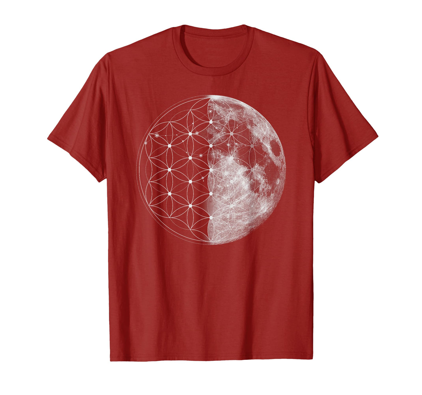 The Dharma Store - Flower of Life Moon - Sacred Geometry T-Shirt