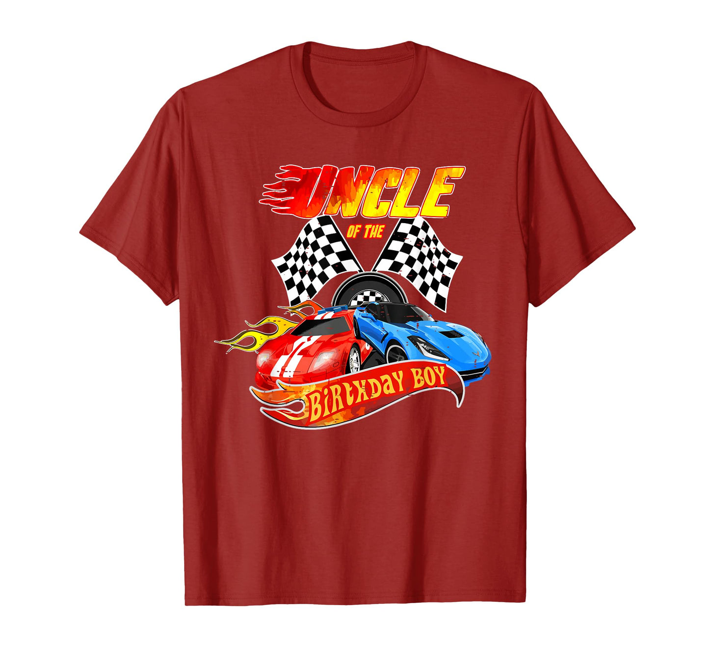 Uncle Of The Birthday Boy Race Car Birthday Party Racing T-Shirt