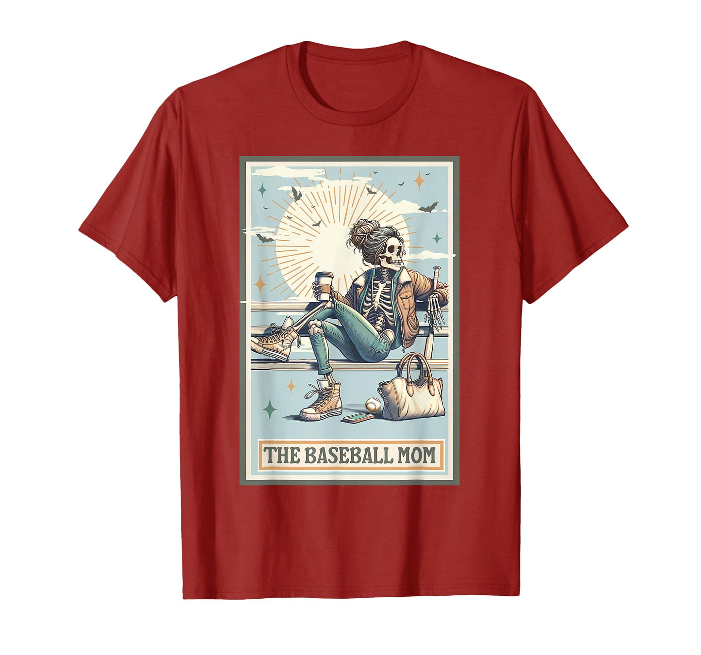 The Baseball Mom Skeleton Tarot, Baseball Mama Mother's Day T-Shirt