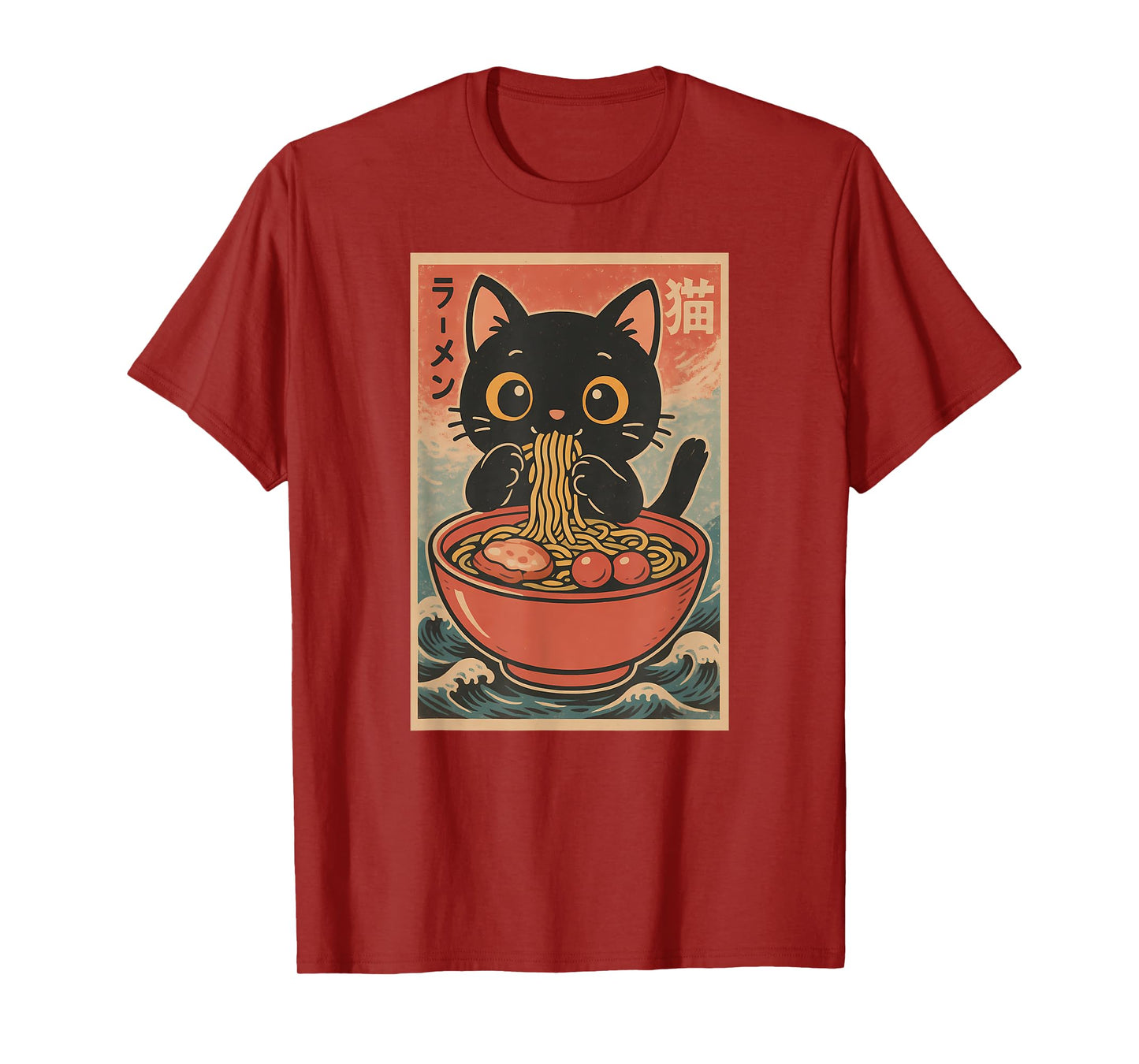 Cute Ramen Cat Japanese Retro Kawaii Noodle Anime Lover Gift T-Shirt