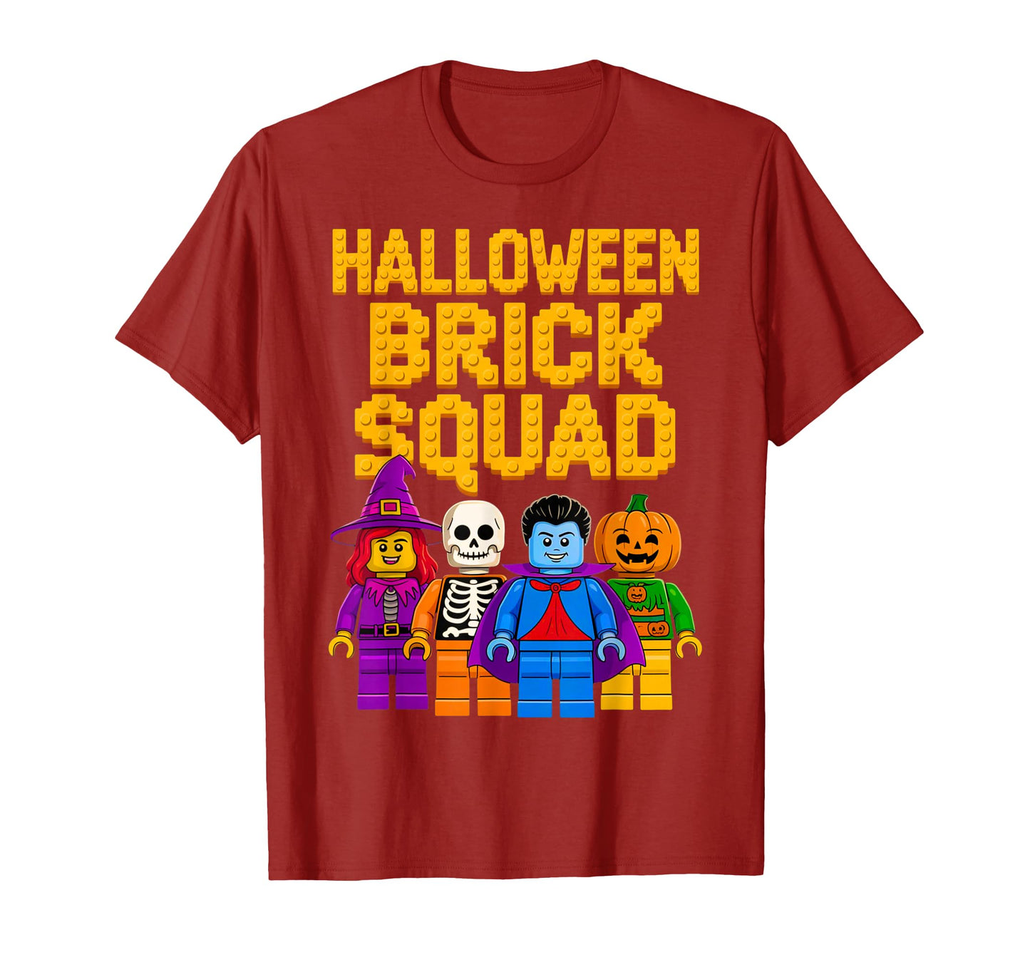 Halloween Costume Master Builder Bricks Blocks Building Kids T-Shirt