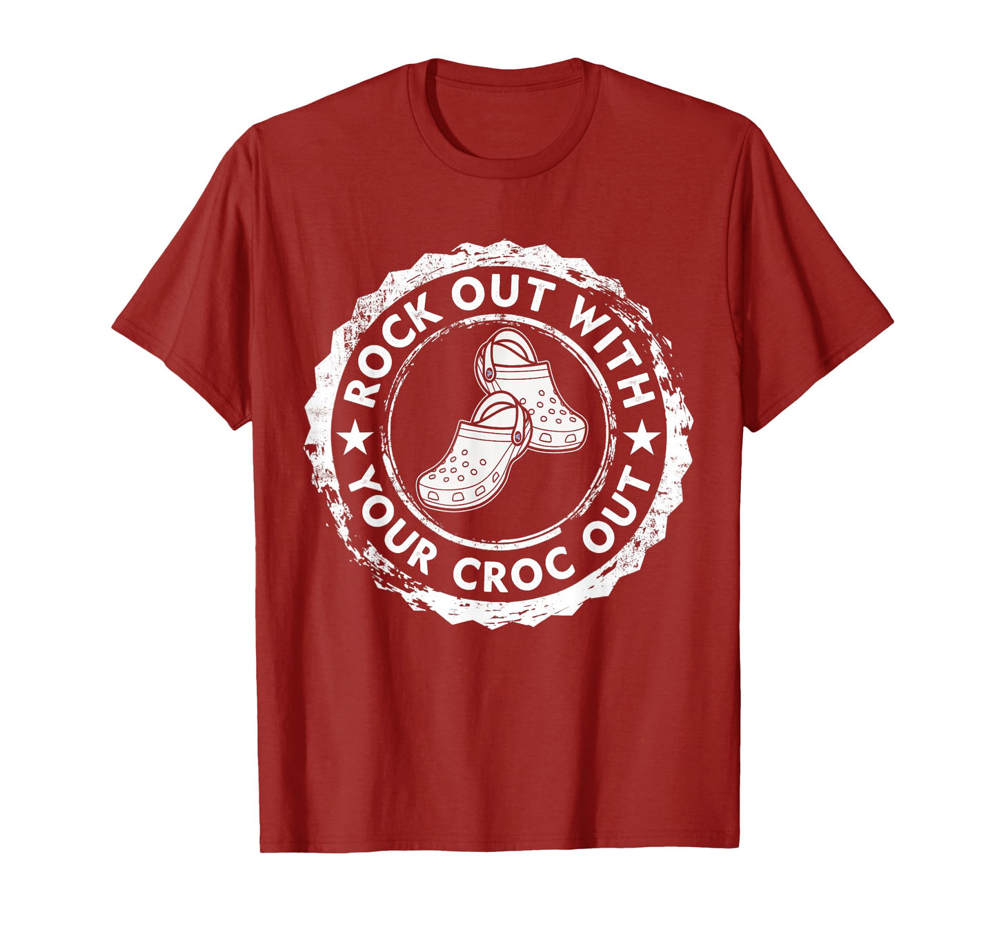 Distressed Retro Rock Out With Your Croc Out Nurse Tee T-Shirt