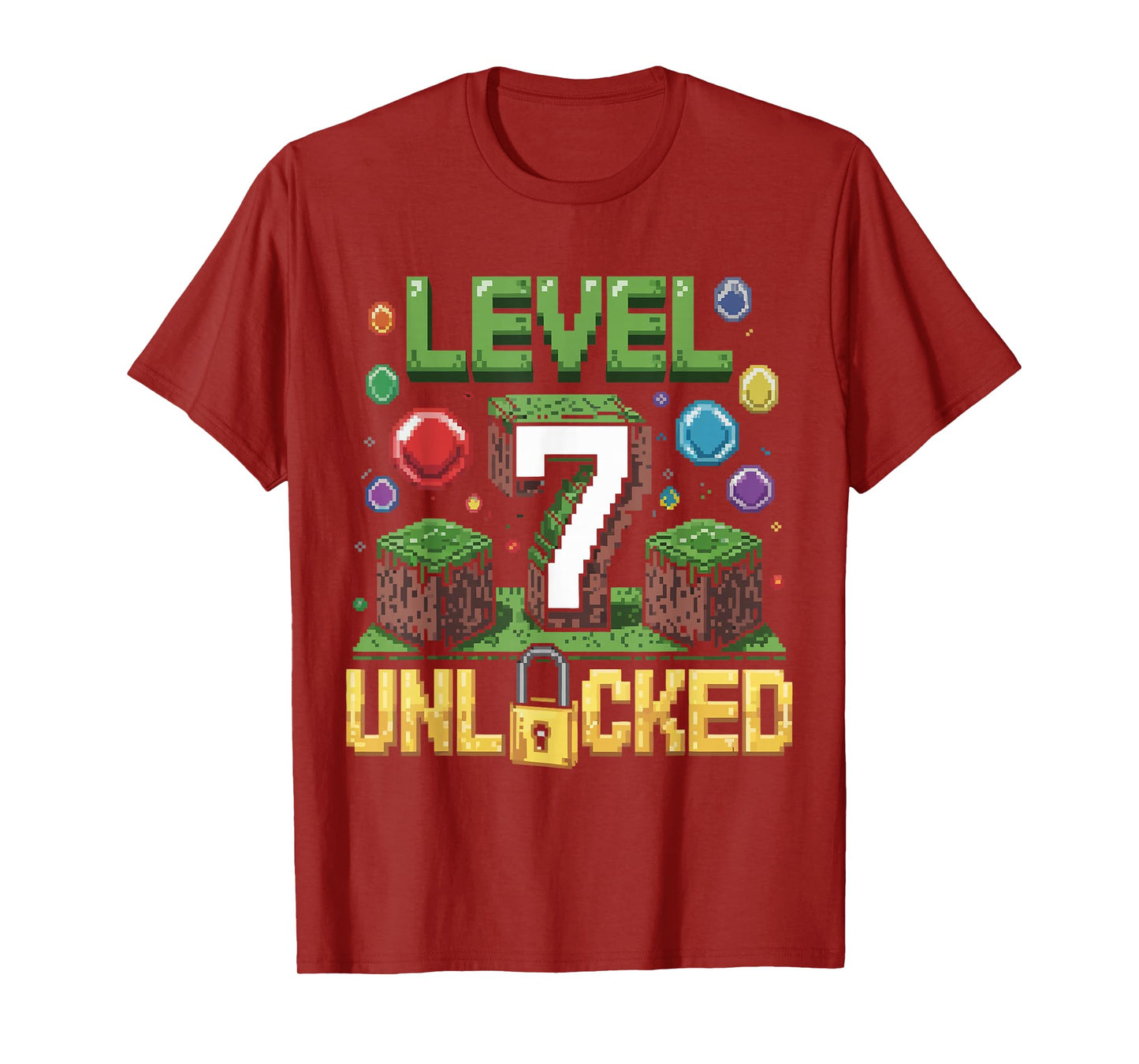 Birthday Children Shirt Level 7 Unlocked Games T-Shirt