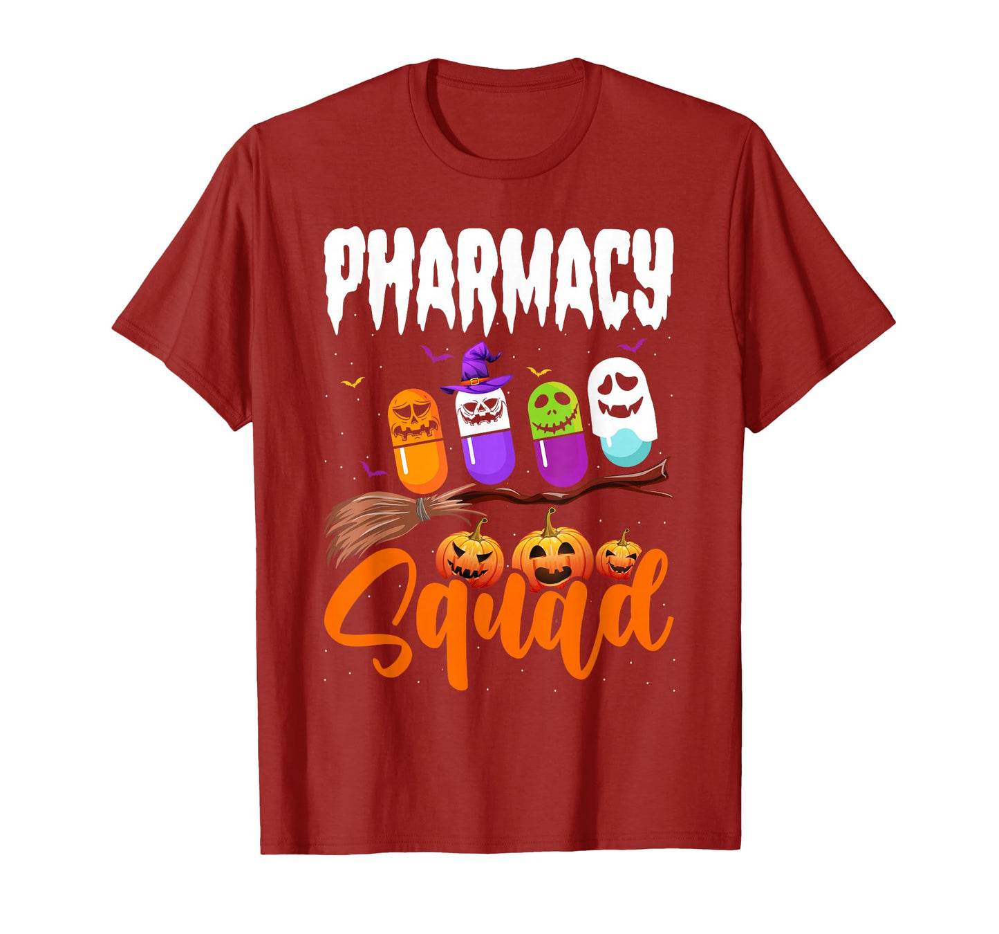 Funny Pills Pharmacy Squad Pharmacist Technician Halloween T-Shirt
