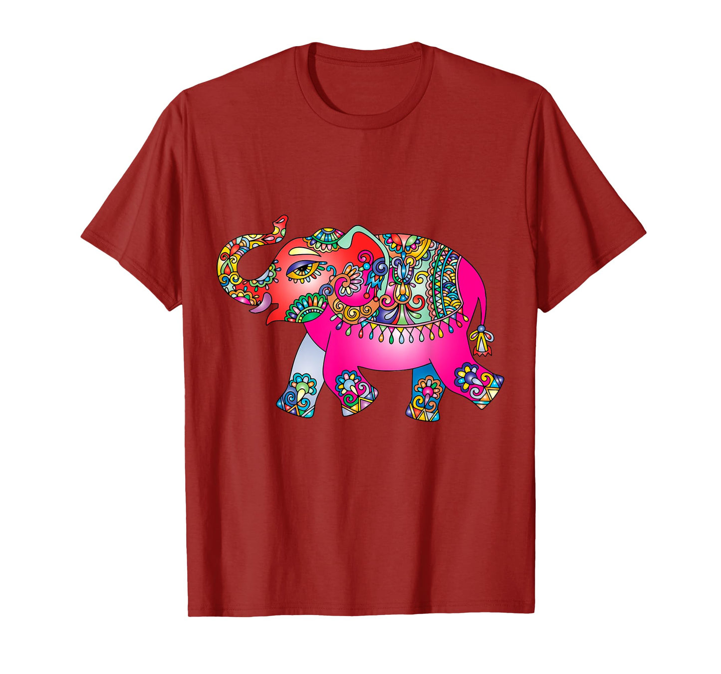 Colorful Indian Elephant Tribal - Mandala Art - Yoga Namaste T-Shirt