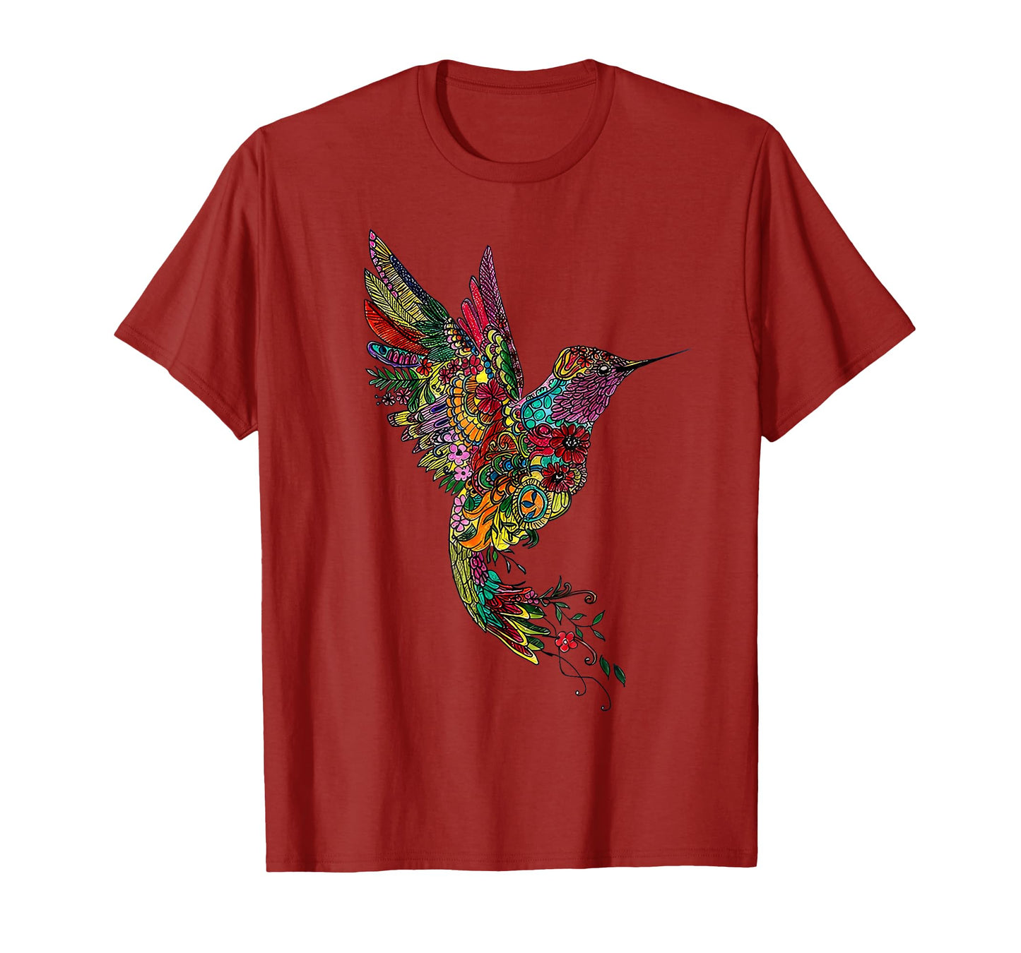 Mandala Hummingbird Graphic Yoga Art Spiritual Meditation T-Shirt