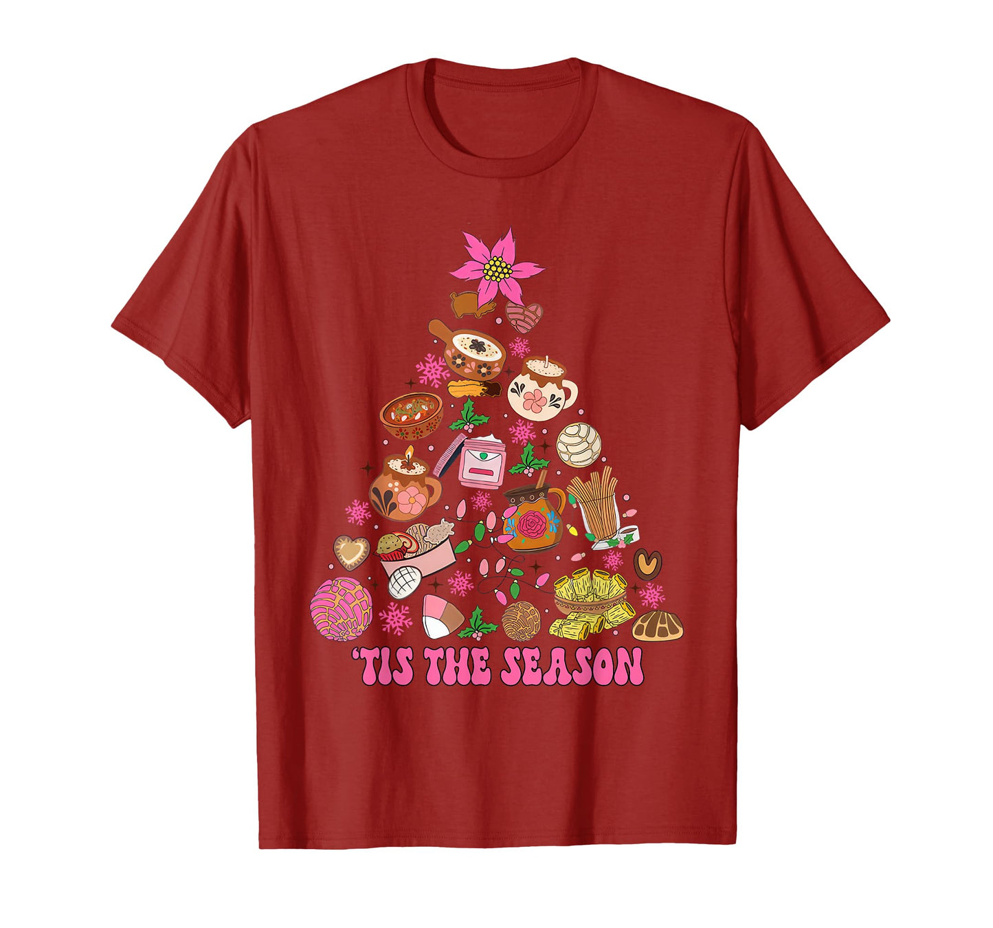 Tis The Season Mexican Christmas Tree Tamales Pan Dulce T-Shirt