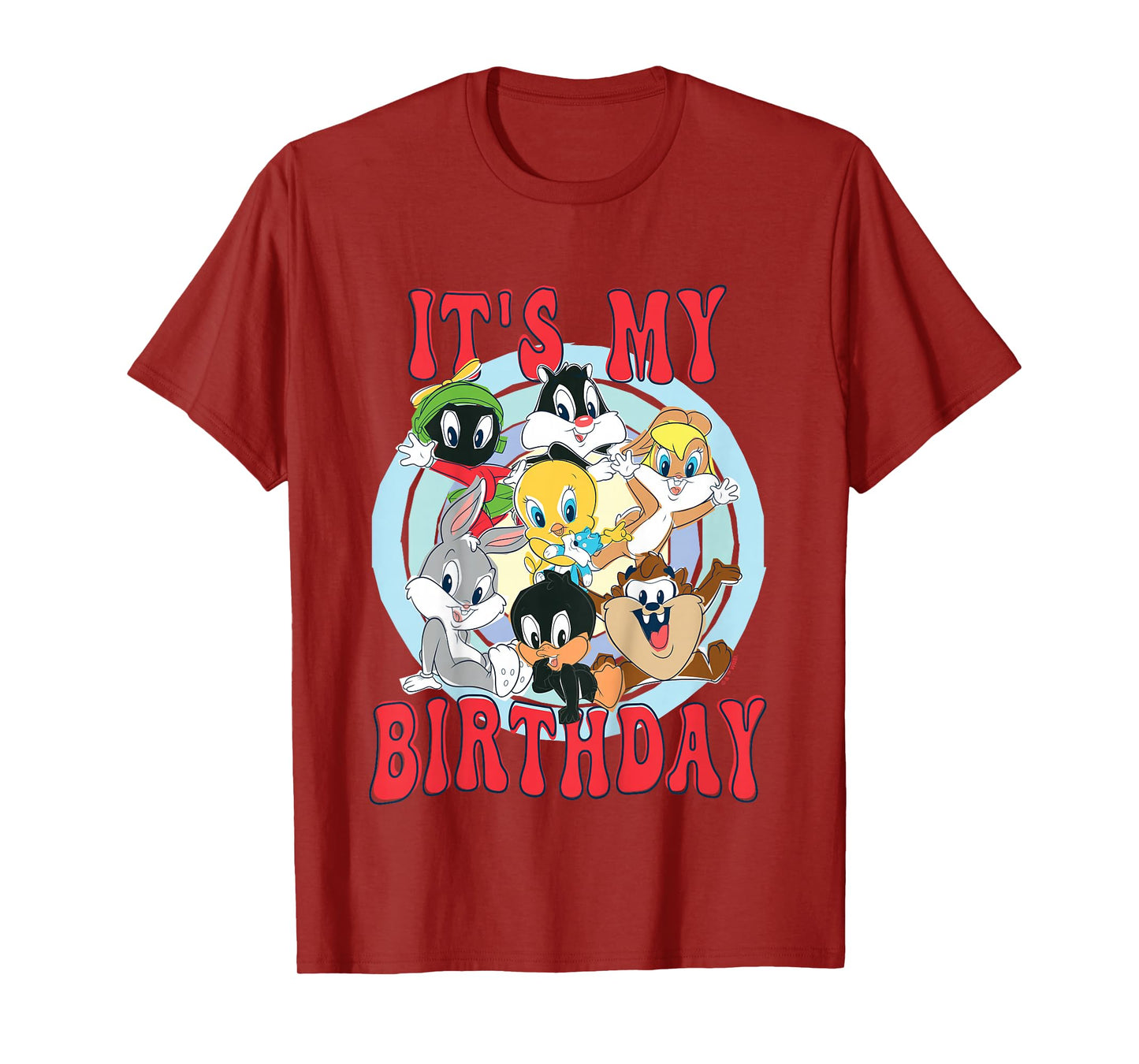 Kids Looney Tunes Looney Group Kid Drawn It's My Birthday T-Shirt