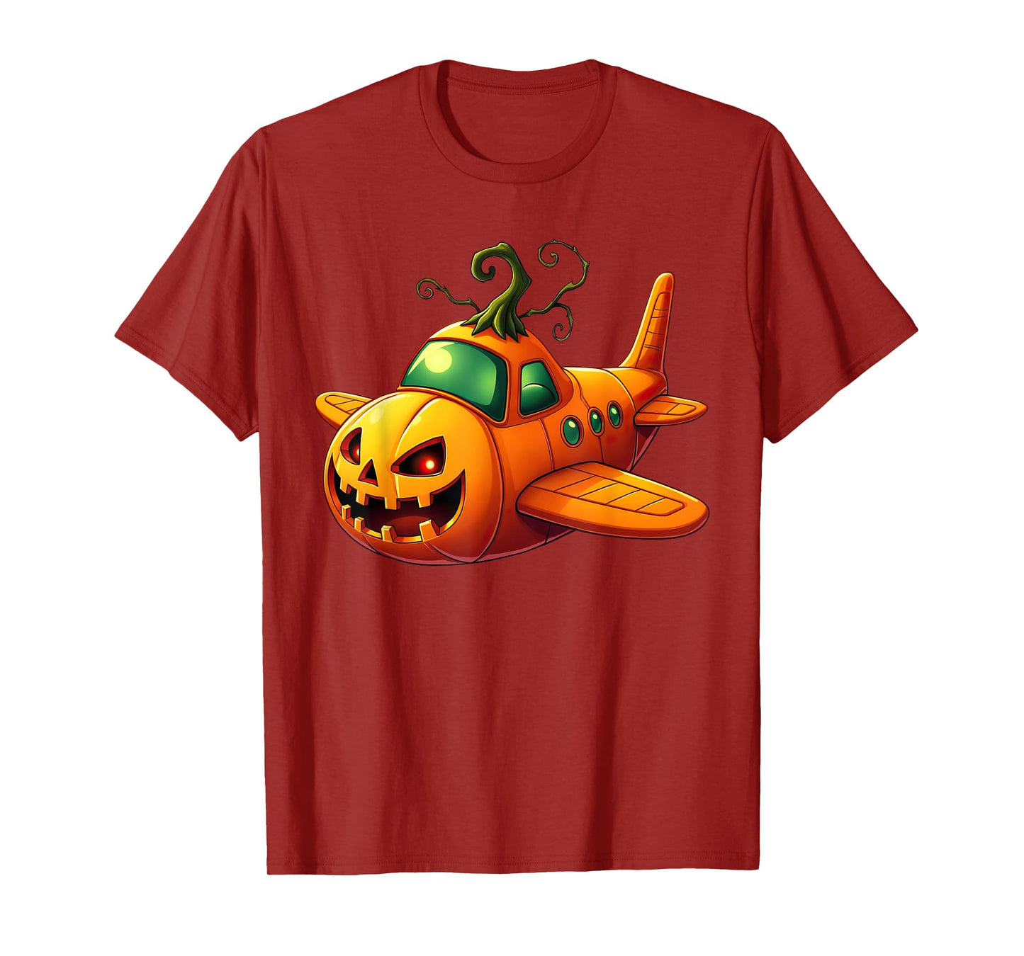 Funny Airplane Pumpkin Pilot Lovers Halloween Mens Boys Kids T-Shirt