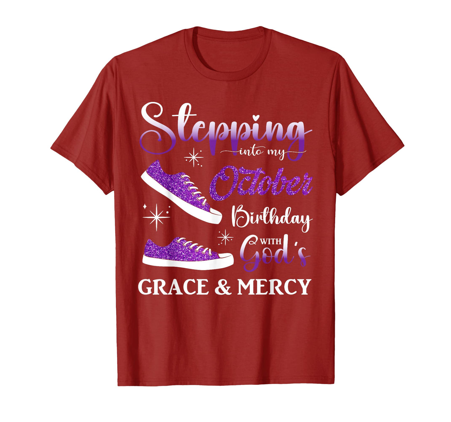 Stepping into My October Birthday Men Women Kids October BD T-Shirt