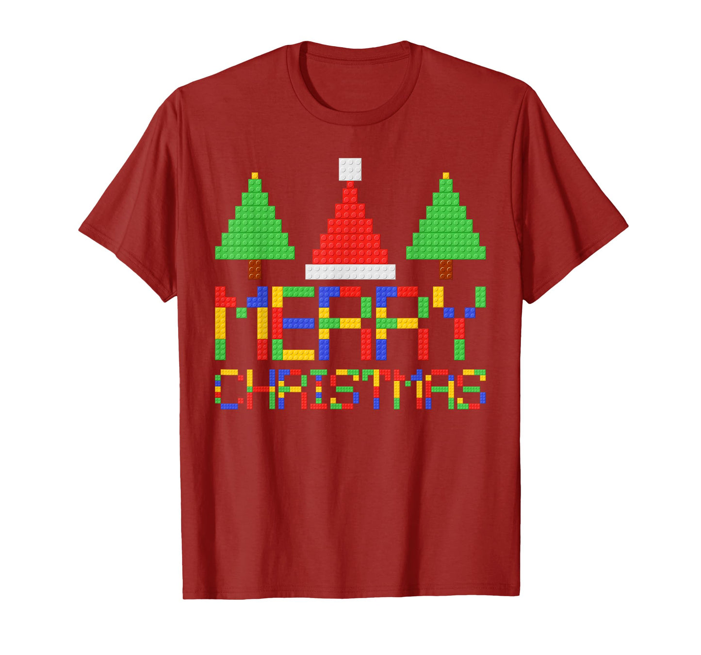 Merry Christmas Pajamas Blocks Building Lovers Boys Kids T-Shirt