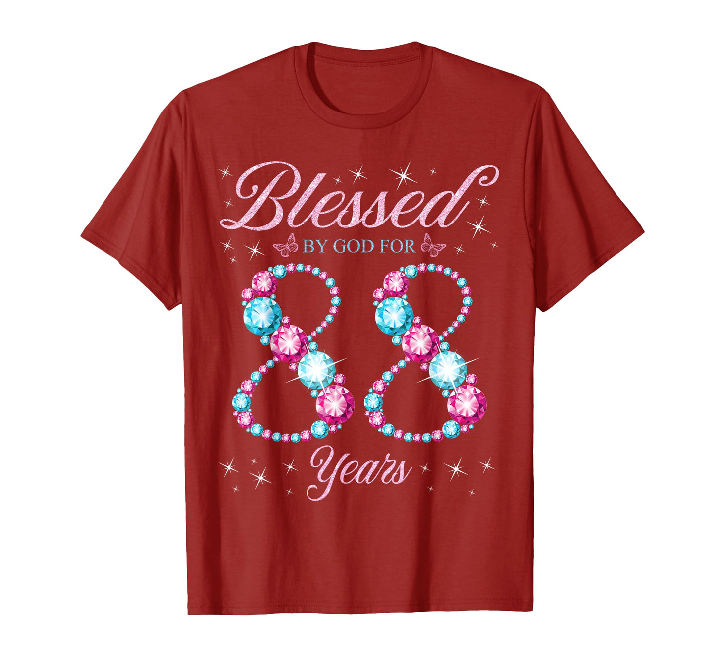 Blessed By God For 88 Years Old 88th Birthday Woman Queen T-Shirt