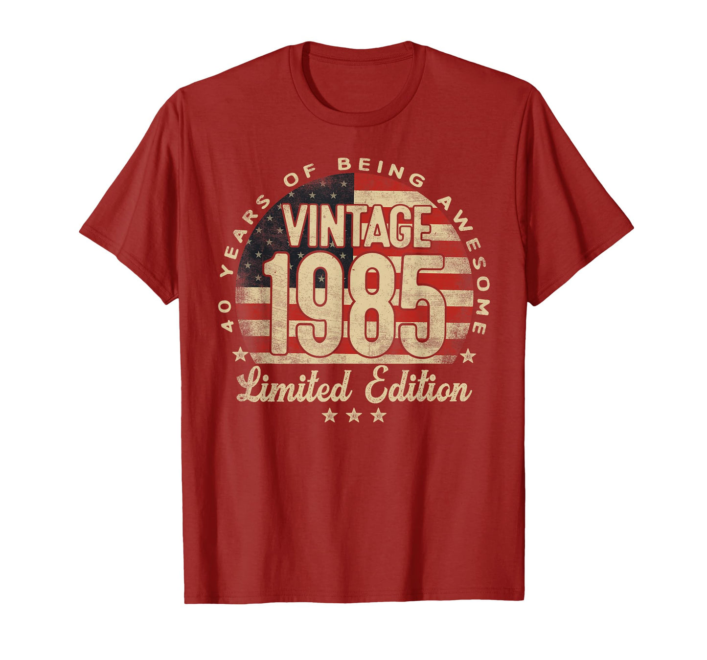Vintage 1985 Limited Edition 40-Year-Old Gifts USA Flag T-Shirt