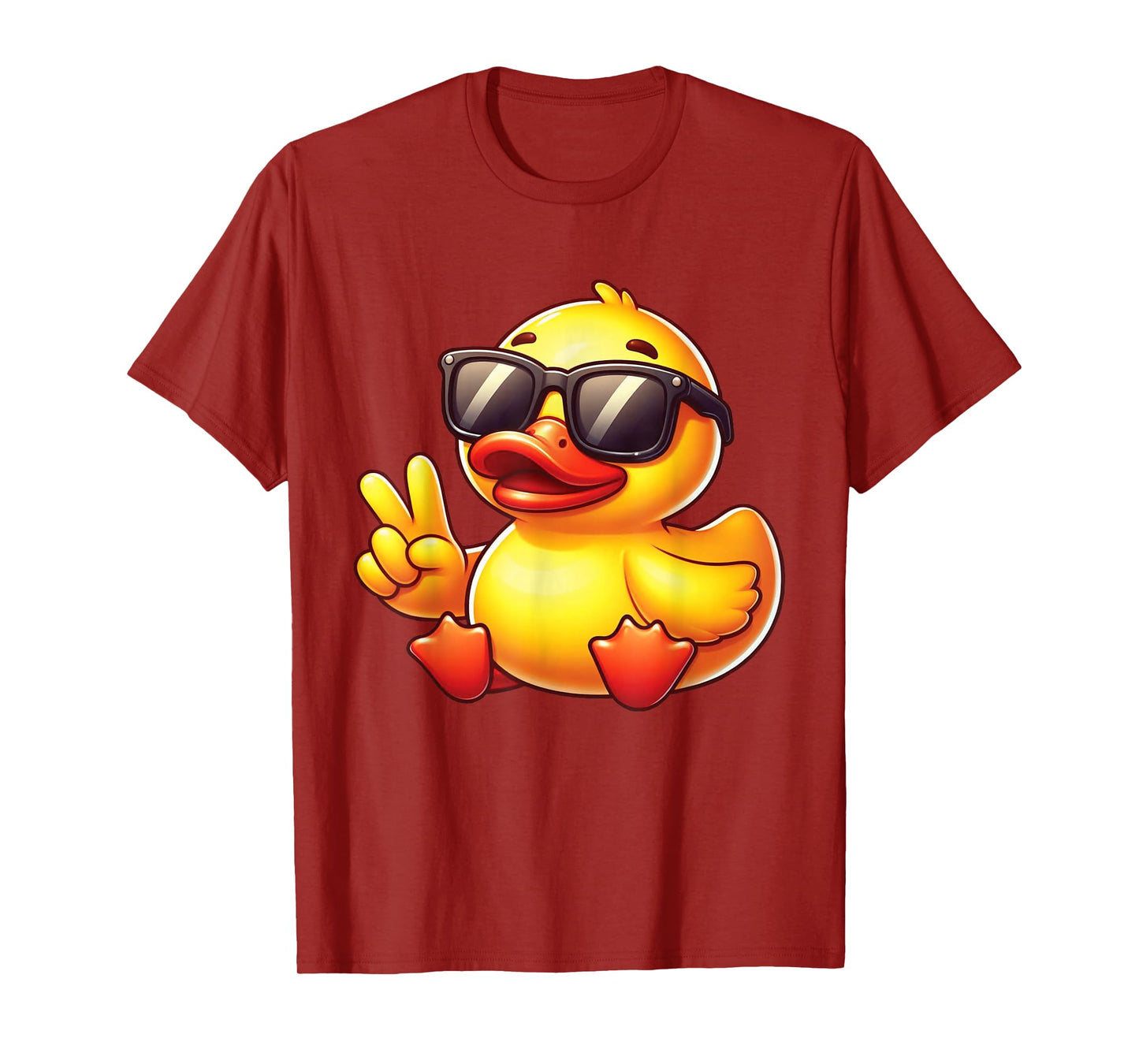 Cool Retro Yellow Rubber Duck in 70s 80s Funny Duck T-Shirt