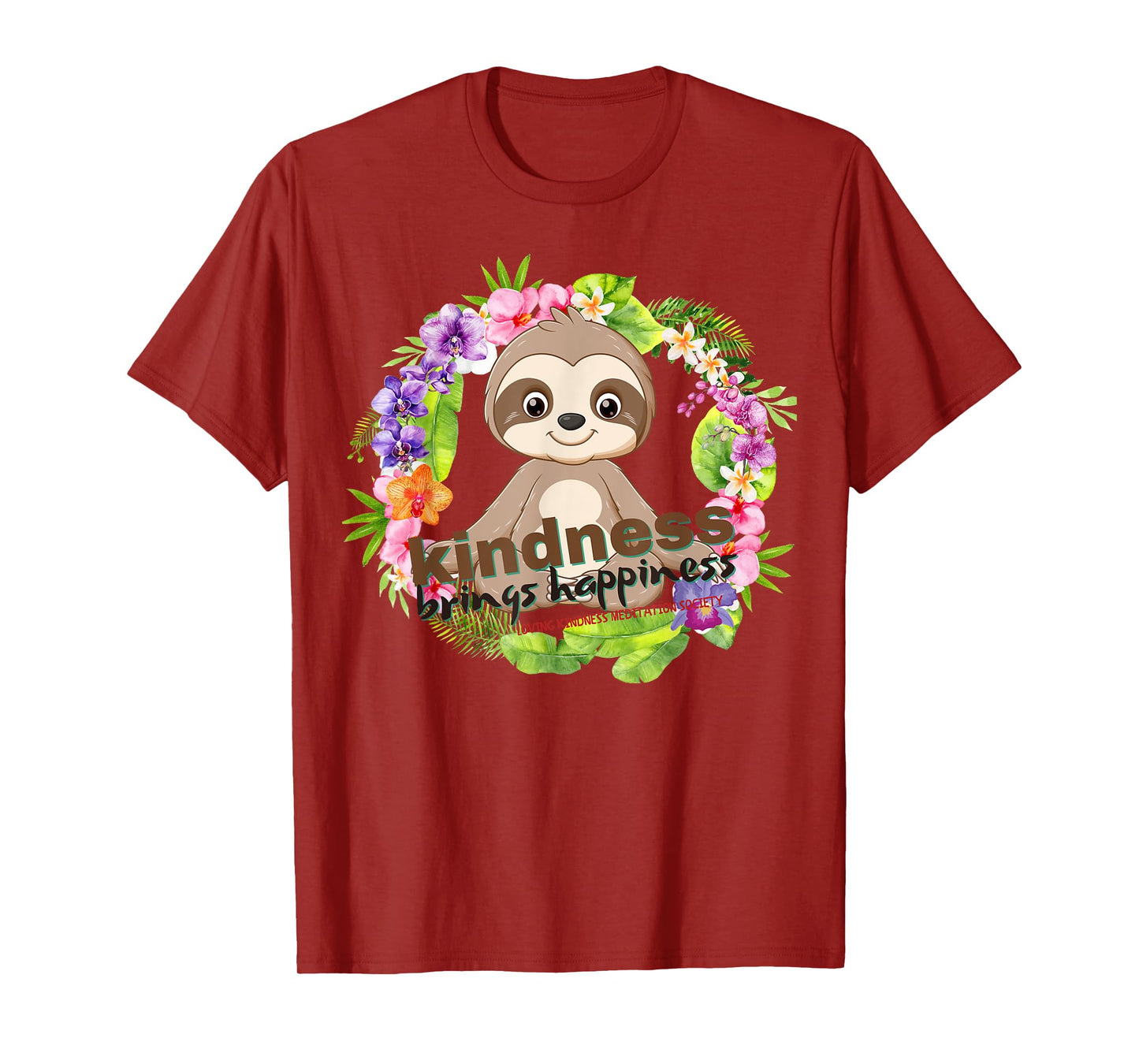 Zen Meditating Sloth Breathe Mindfulness Compassion Kindness T-Shirt