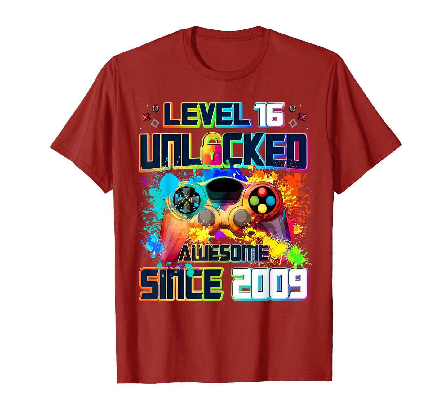 Level 16 Unlocked 16 Year Old Video Gamer 16th Birthday Gift T-Shirt