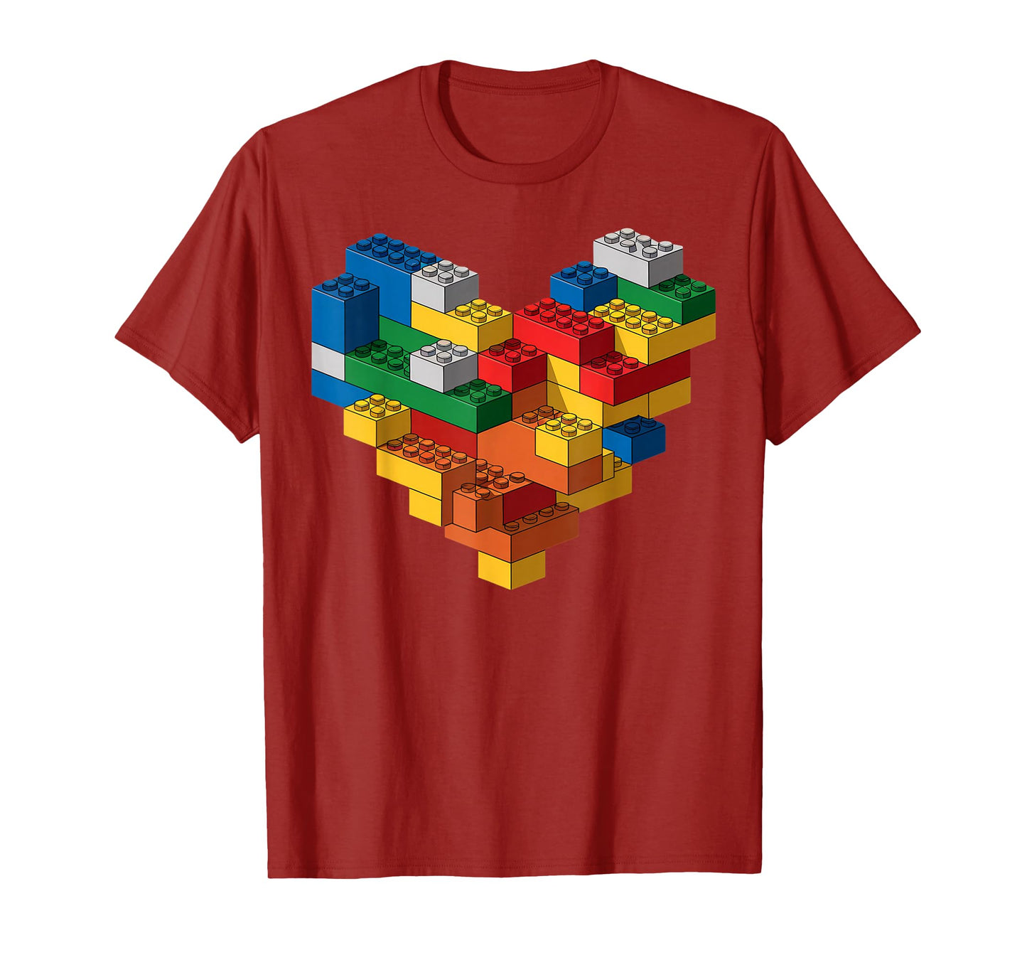 Kids Brick Builder Bricks Heart Building Blocks T-Shirt