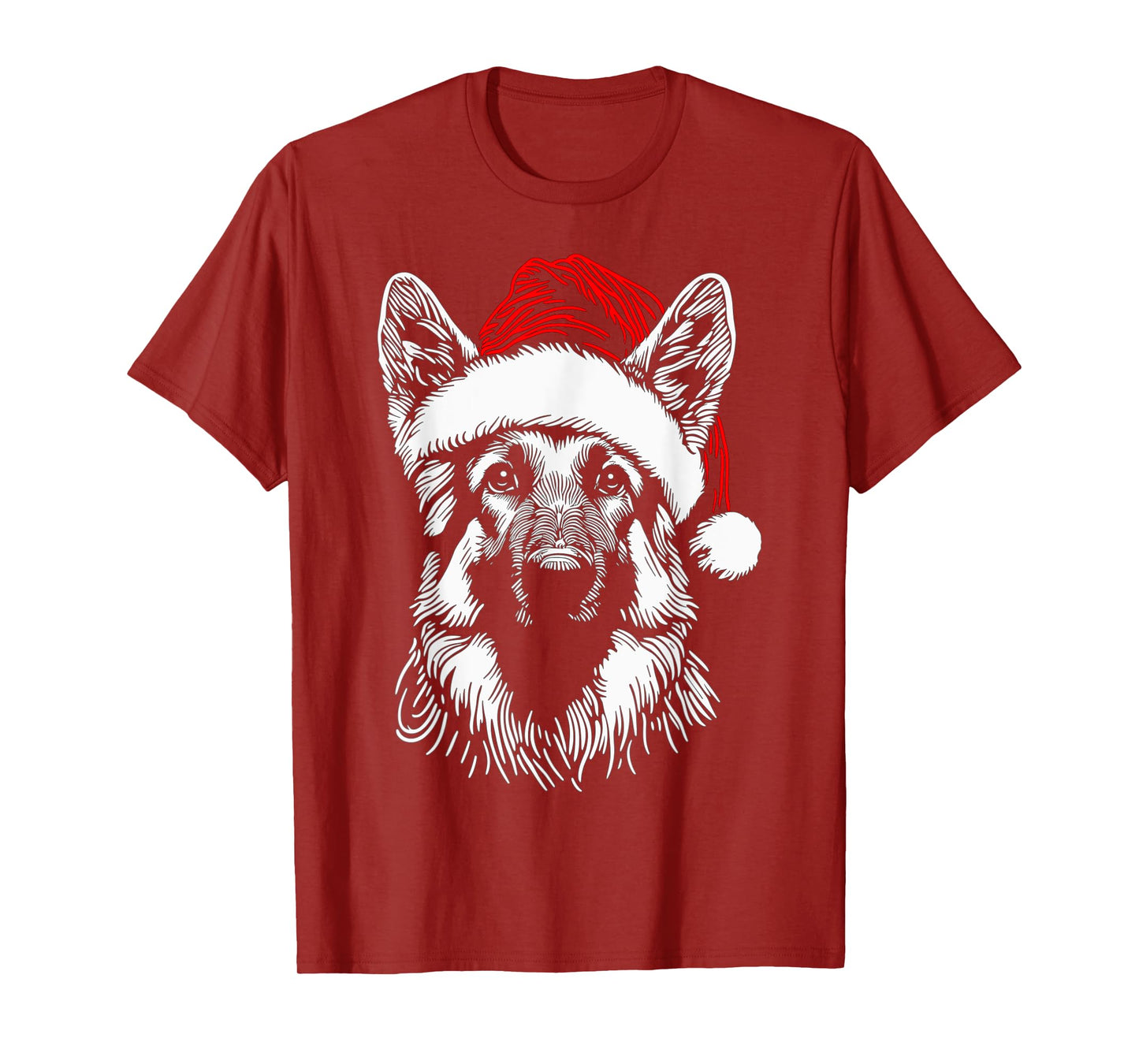 German Shepherd Santa Hat Christmas Xmas Pajama Women Mom T-Shirt