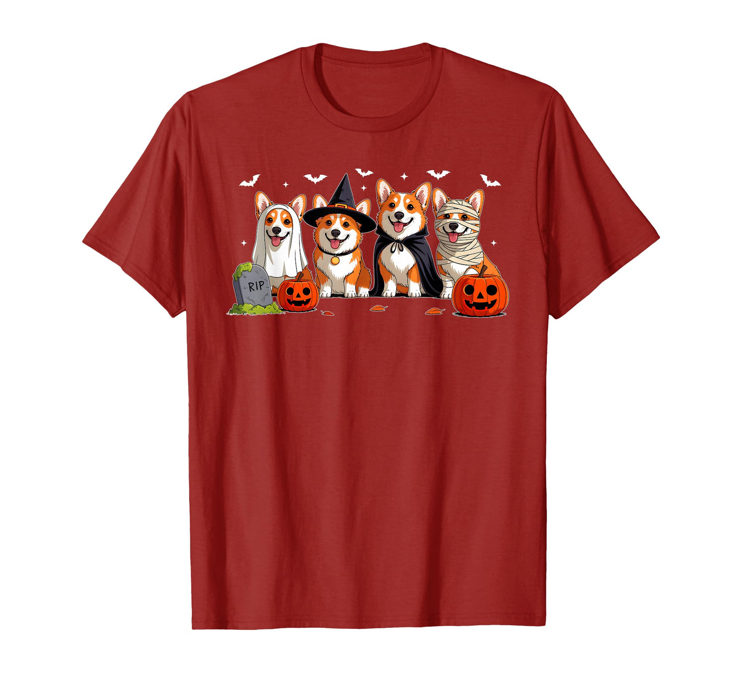 Corgi Dog Ghost Witch Mummy Pumpkin Halloween Spooky Season T-Shirt