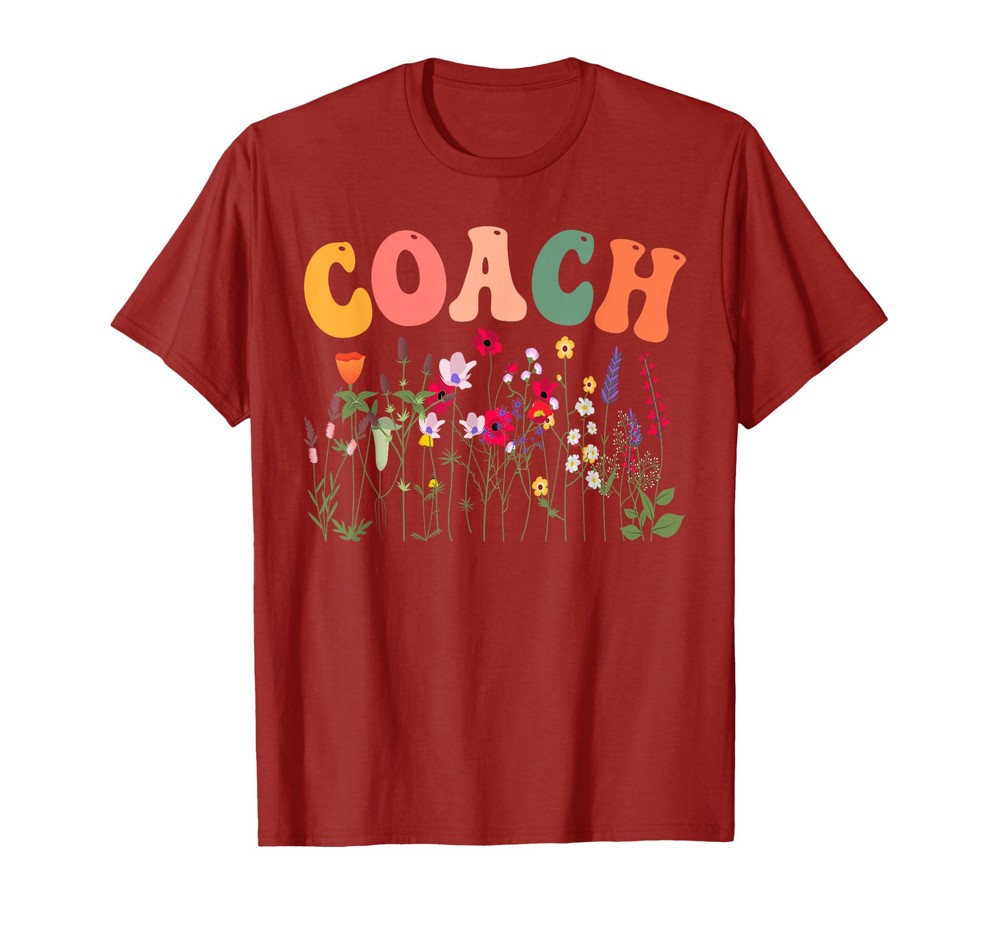 Retro Groovy Floral Coach Wildflower Tees for Women T-Shirt