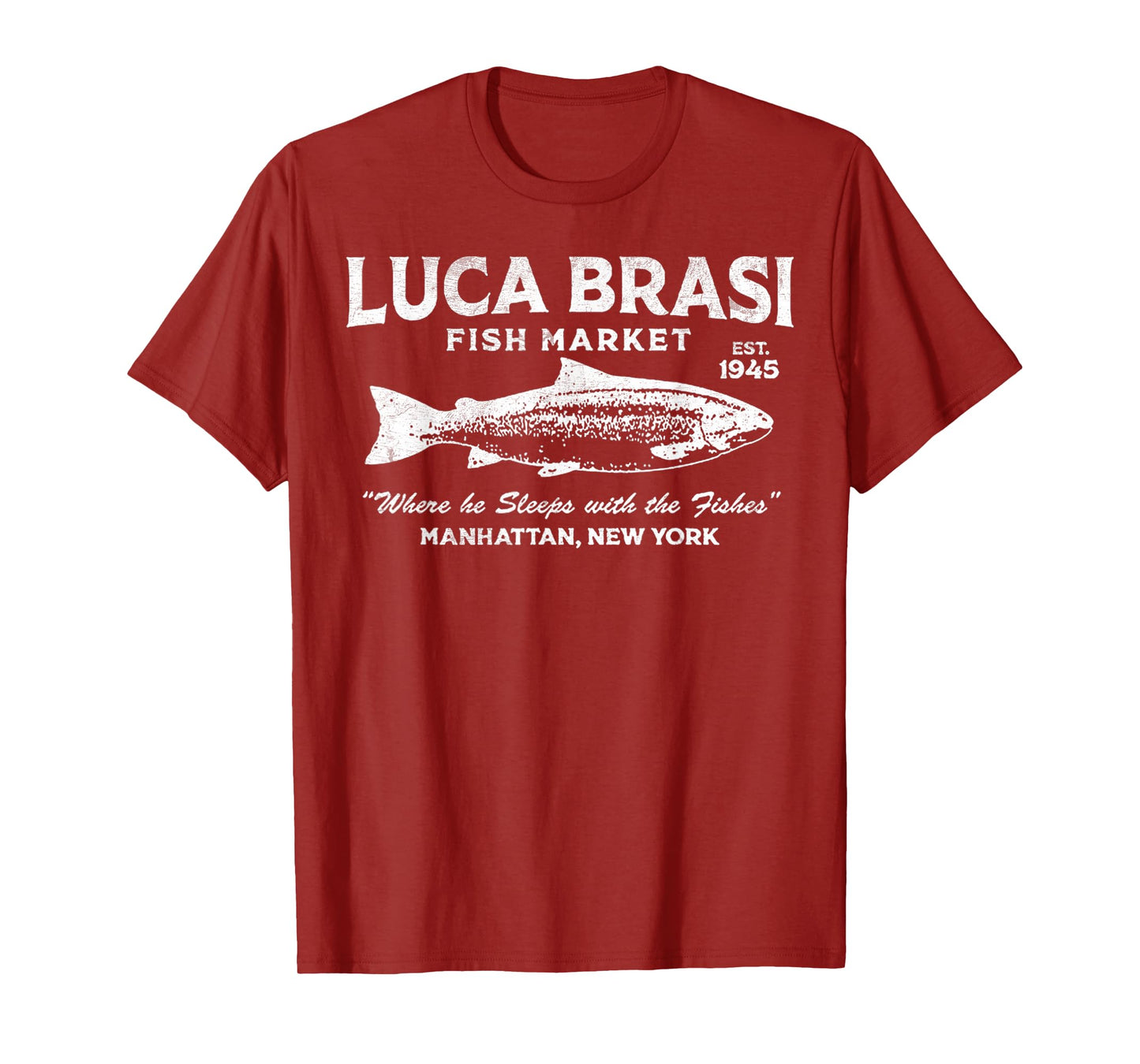Vintage Luca Brasi Fish Market Retro Fishing T-Shirt