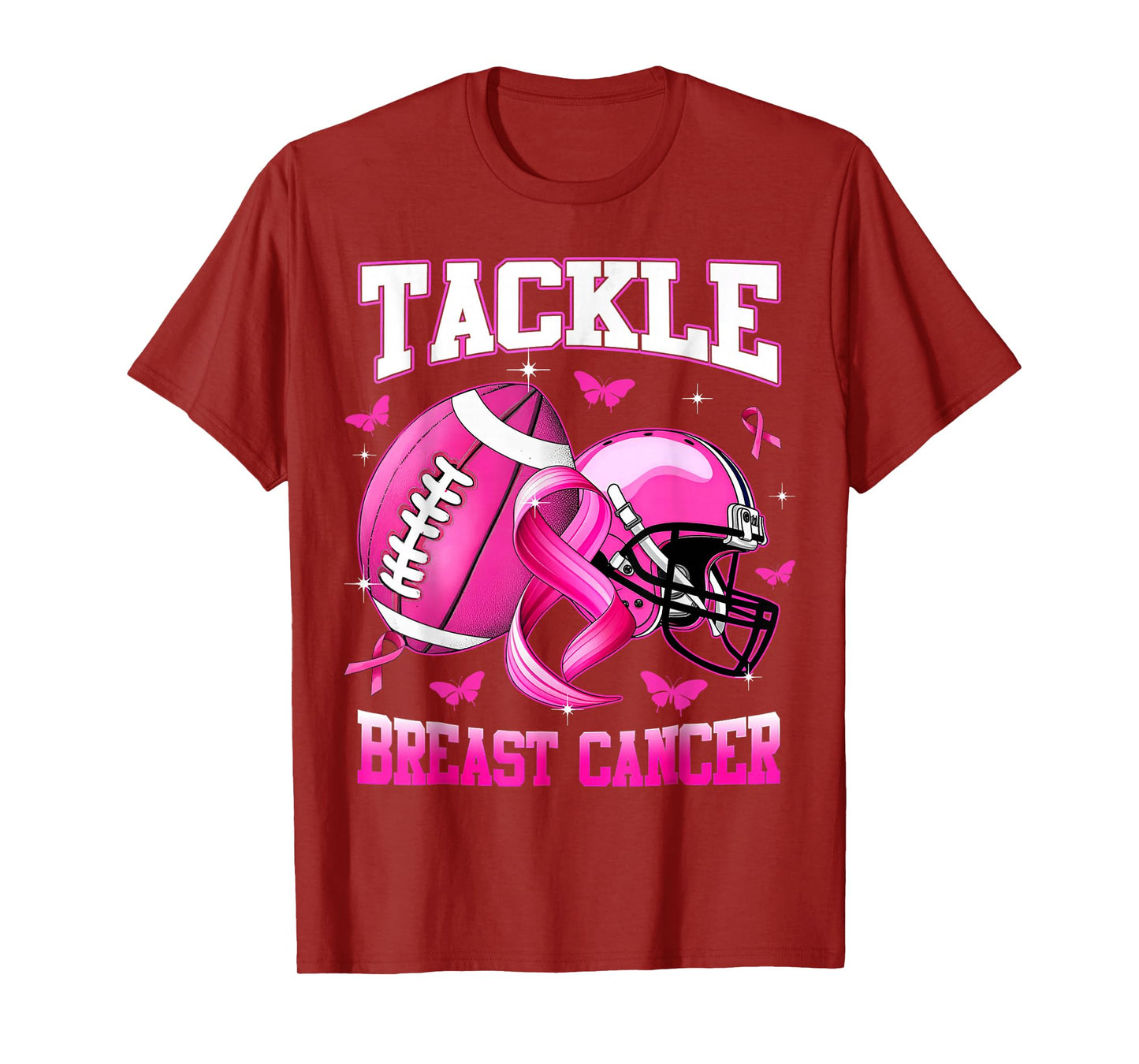 Tackle Breast Cancer Awareness American Football Womens T-Shirt