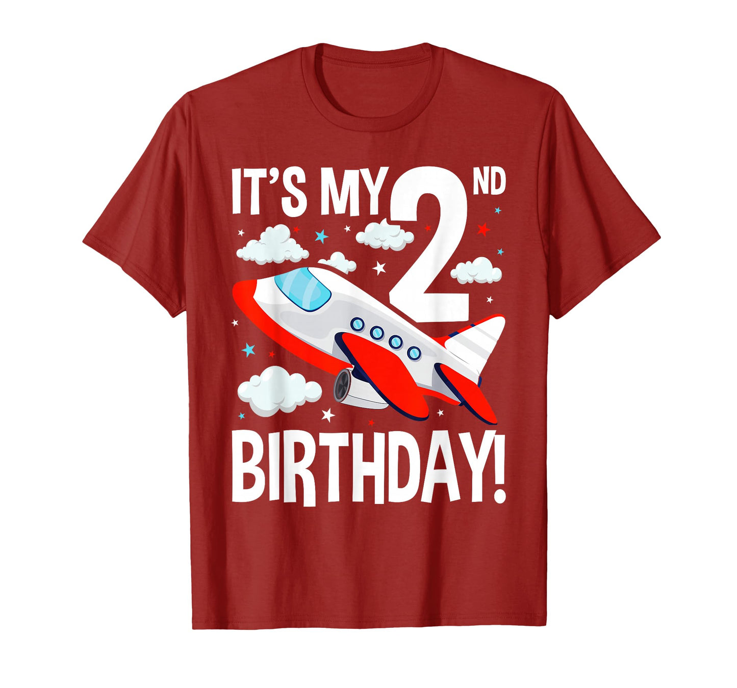 Kids 2nd Birthday Airplane Theme Party Outfit Toddler T-Shirt