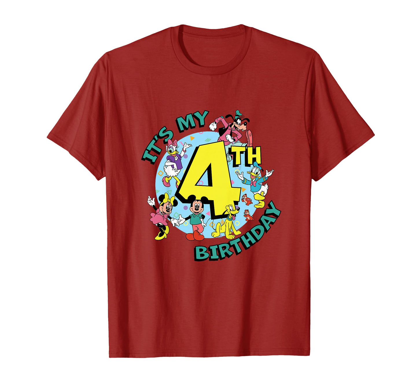Disney Mickey and Friends It’s My Fourth 4th Birthday T-Shirt