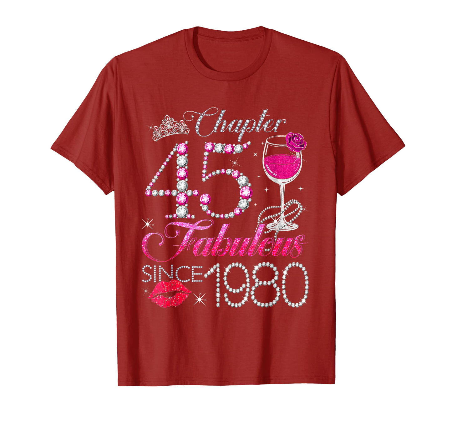 Chapter 45 Fabulous Since 1980 45th Birthday Queen Diamond T-Shirt