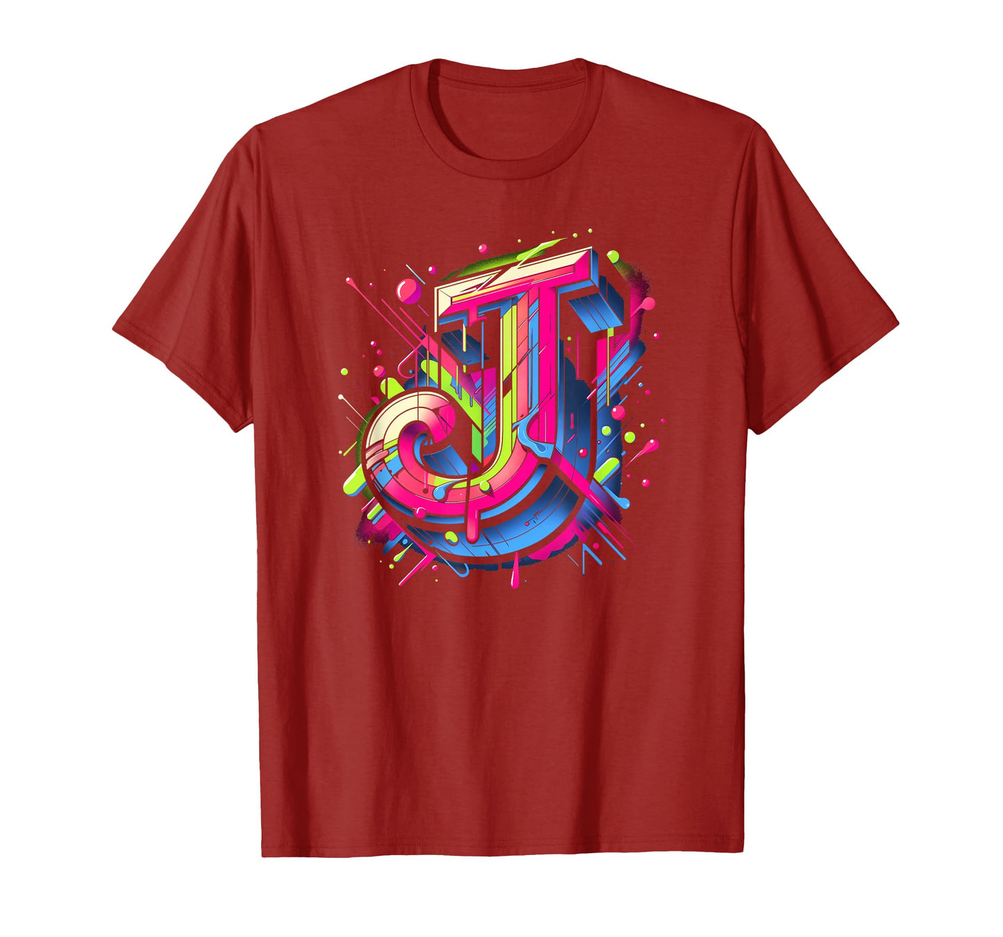 Initial Name Letter J Alphabet In Graffiti Art Style T-Shirt