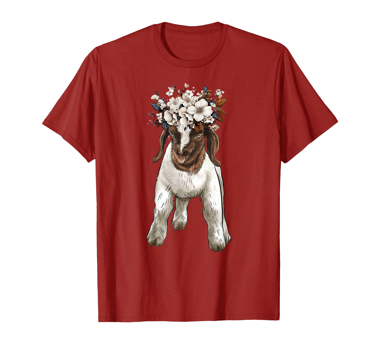 Boer goat with flower, show boer baby goat T-Shirt