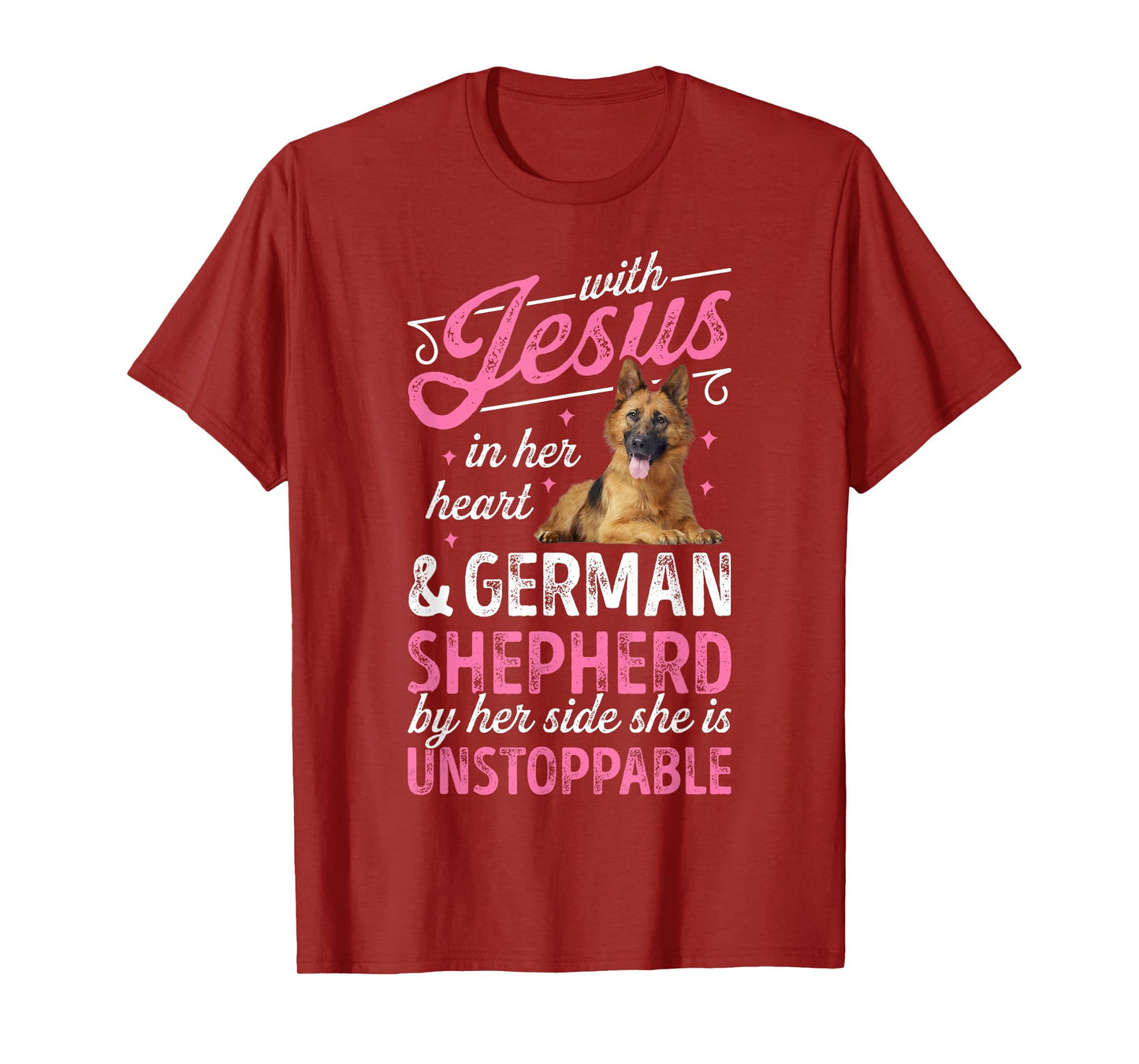 With Jesus In Her Heart And German Shepherd T shirt Women T-Shirt