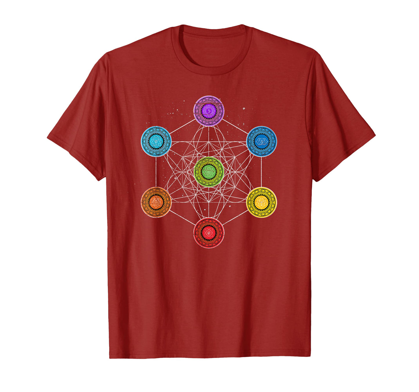 Sacred Geometry Metatrons Cube 7 Chakras - Psychedelic Shirt T-Shirt