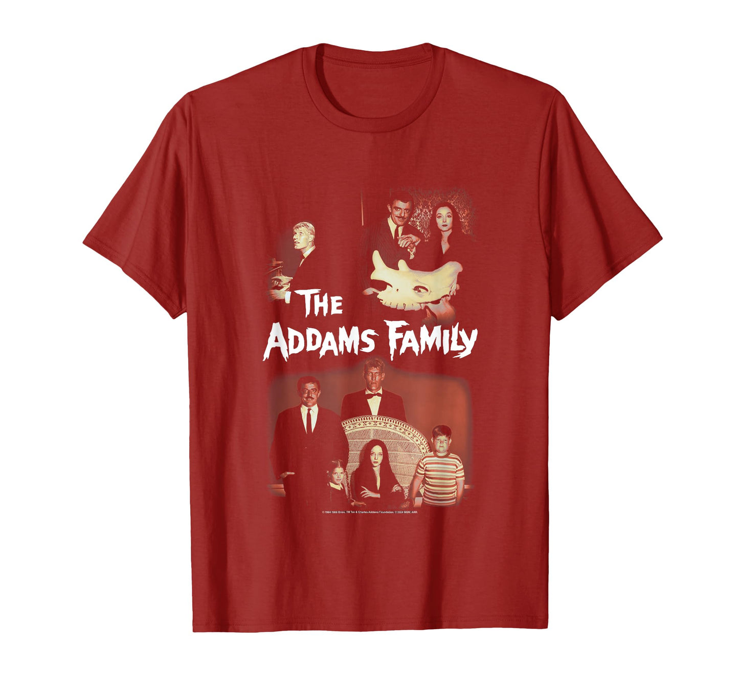 The Addams Family Vintage Split Panel Family Portraits T-Shirt