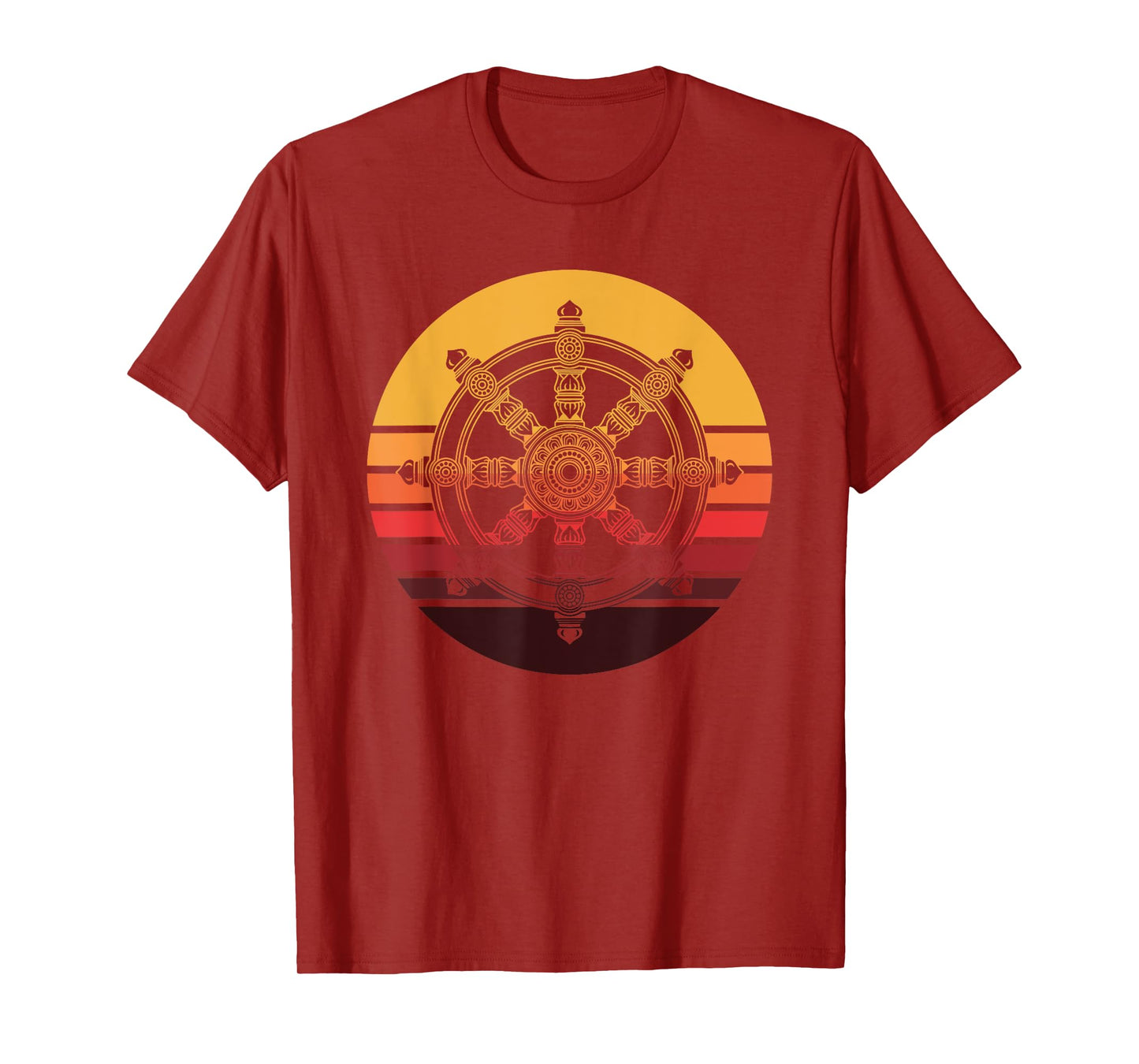 Retro Dharmachakra Hindu Sanskrit Buddhist Dharma Wheel T-Shirt