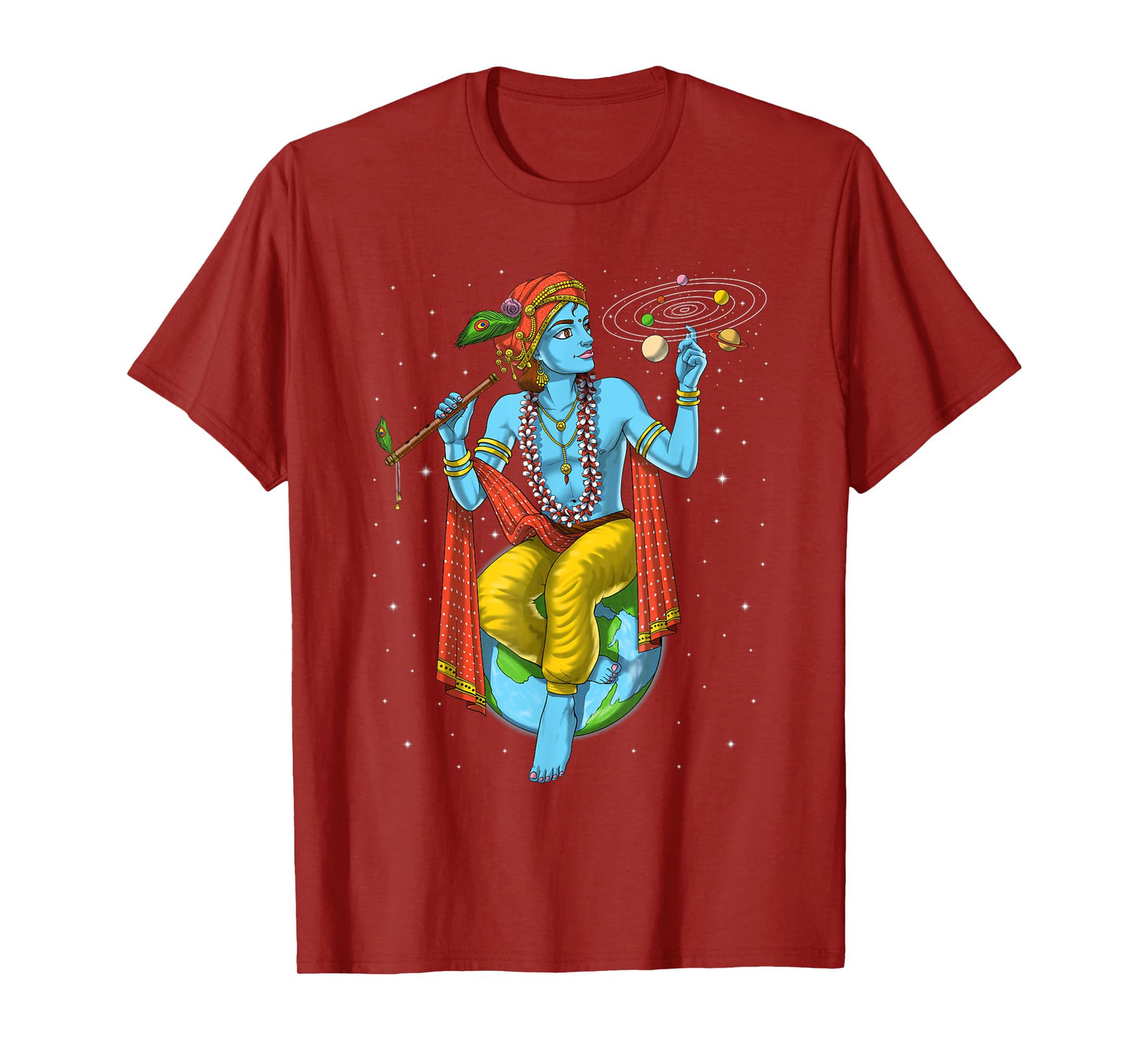 Lord Krishna Hindu God Hinduism Spiritual Yoga Meditation T-Shirt