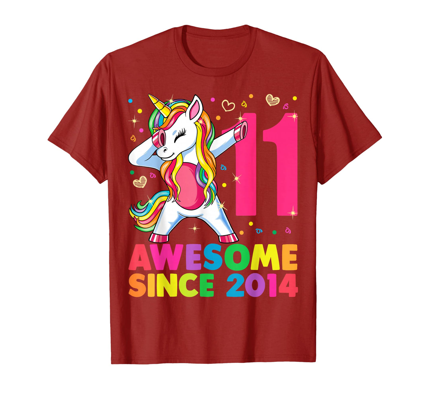 11 Years Old Unicorn Dabbing 11th Birthday Girl Gift Party T-Shirt