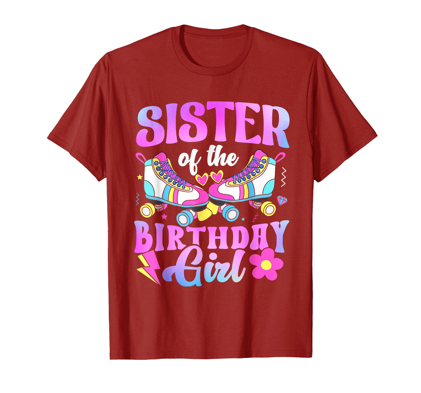 Sister of the Birthday Girl Rolling Skate Bday Family Party T-Shirt