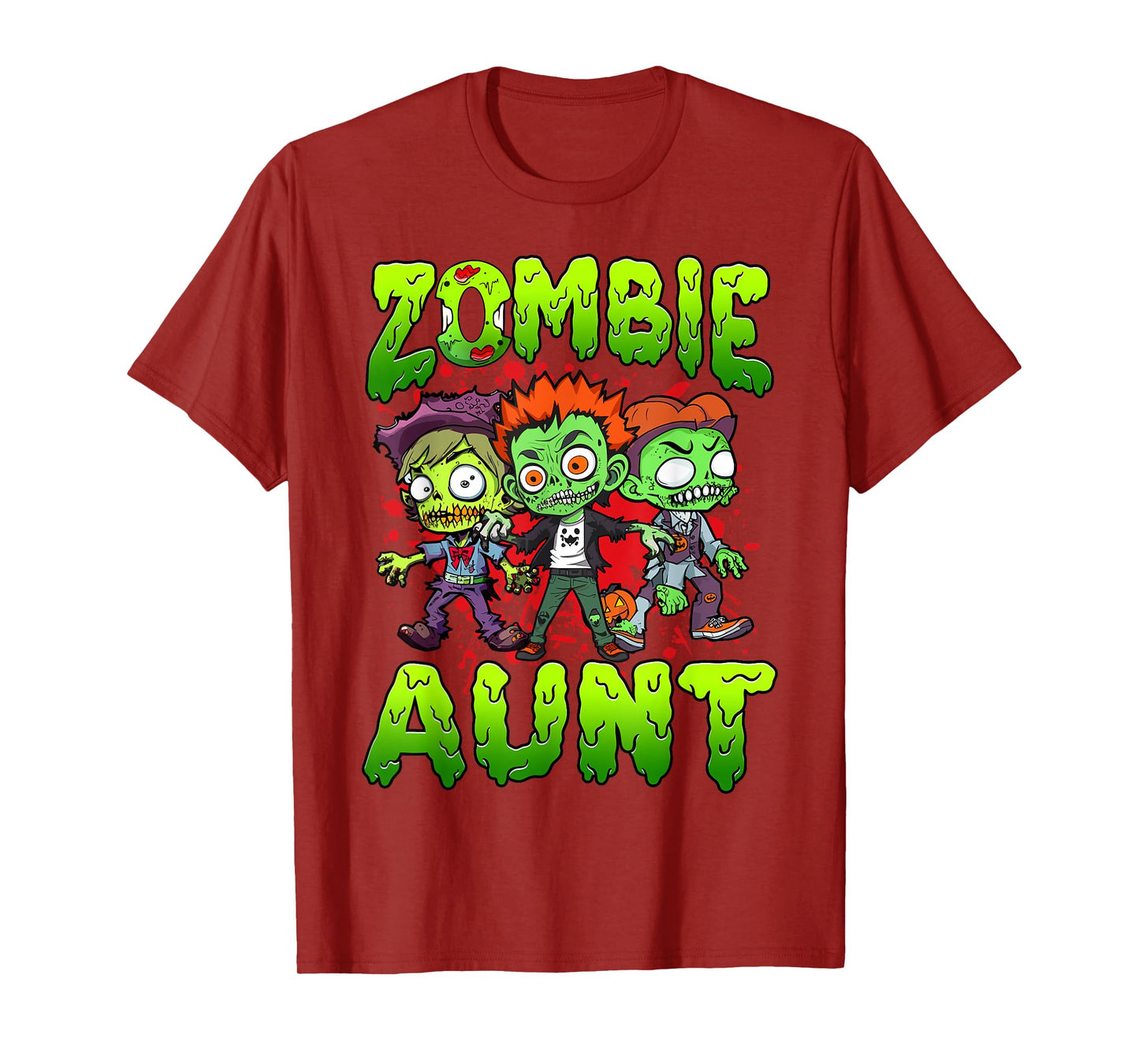Zombie Aunt Halloween Costume Family Matching T-Shirt