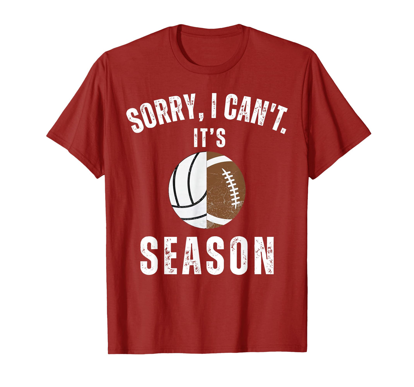 Mom Of Both Sorry I Can't it's Volleyball Football Season T-Shirt